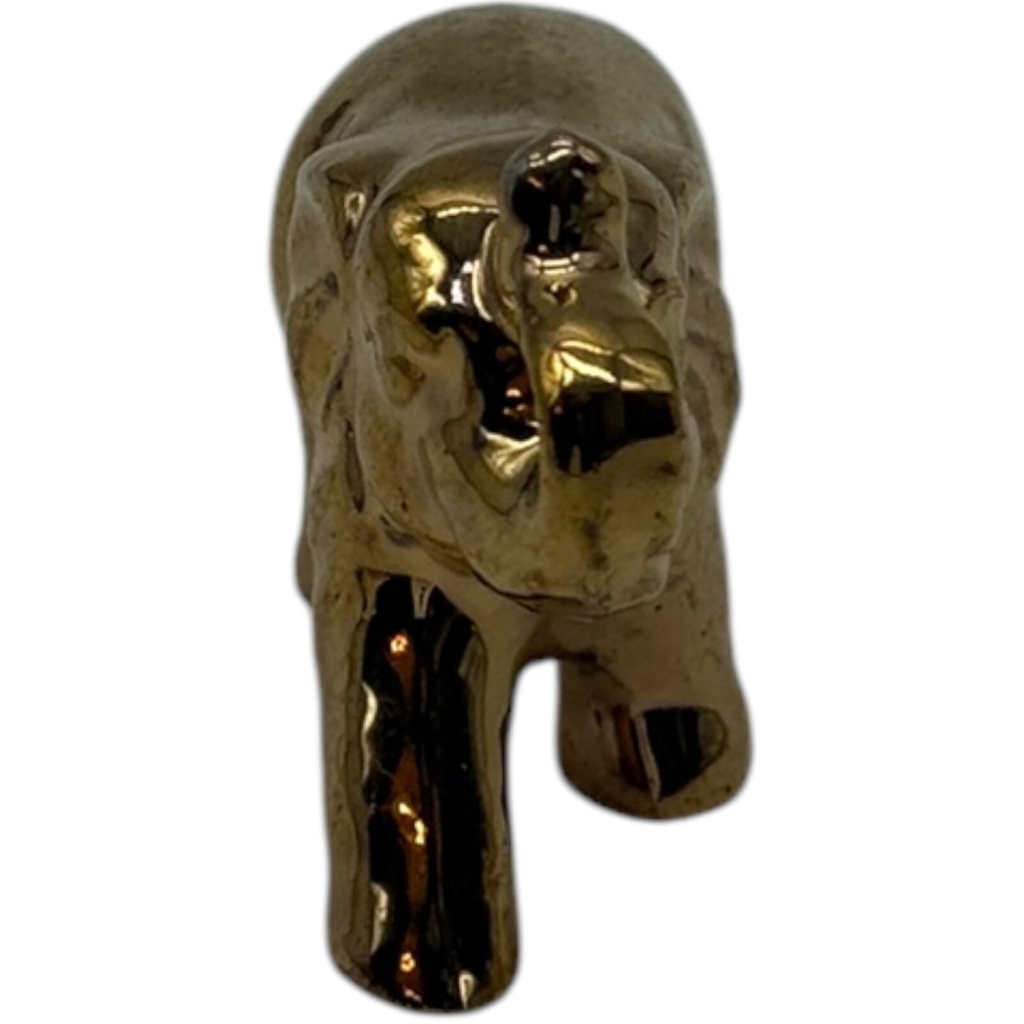 Vintage Gold Ceramic Elephant Family Figurines 3 Pc Set Display Japan