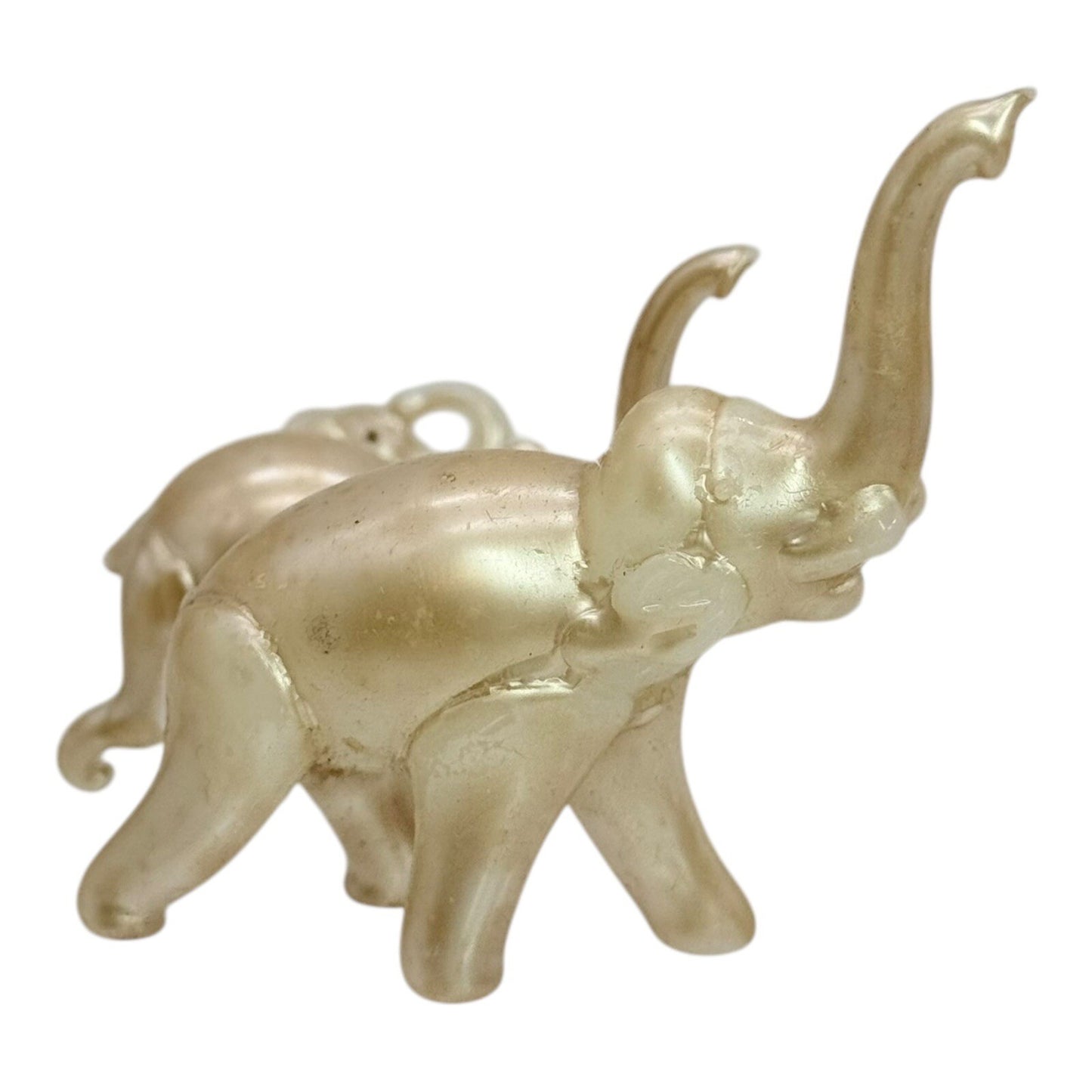 Glass Elephant Figurines Family Set of 3 Gold Home Decor Shelf Display