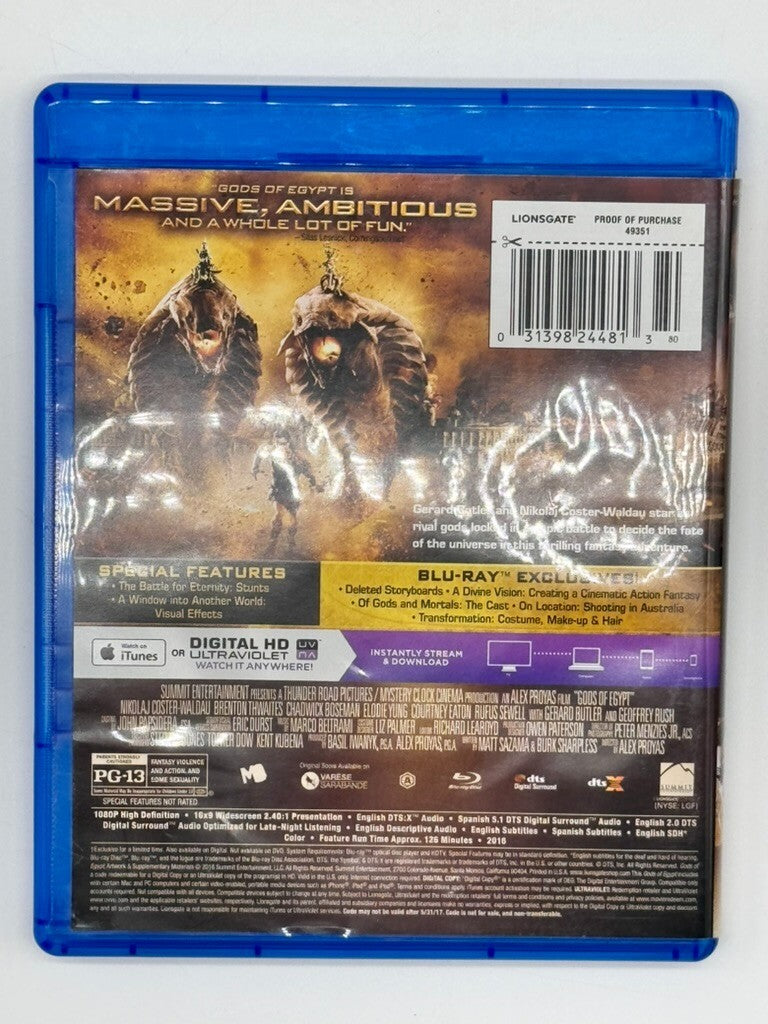 Gods Of Egypt (Blu-ray, 2016) Gerald Butler