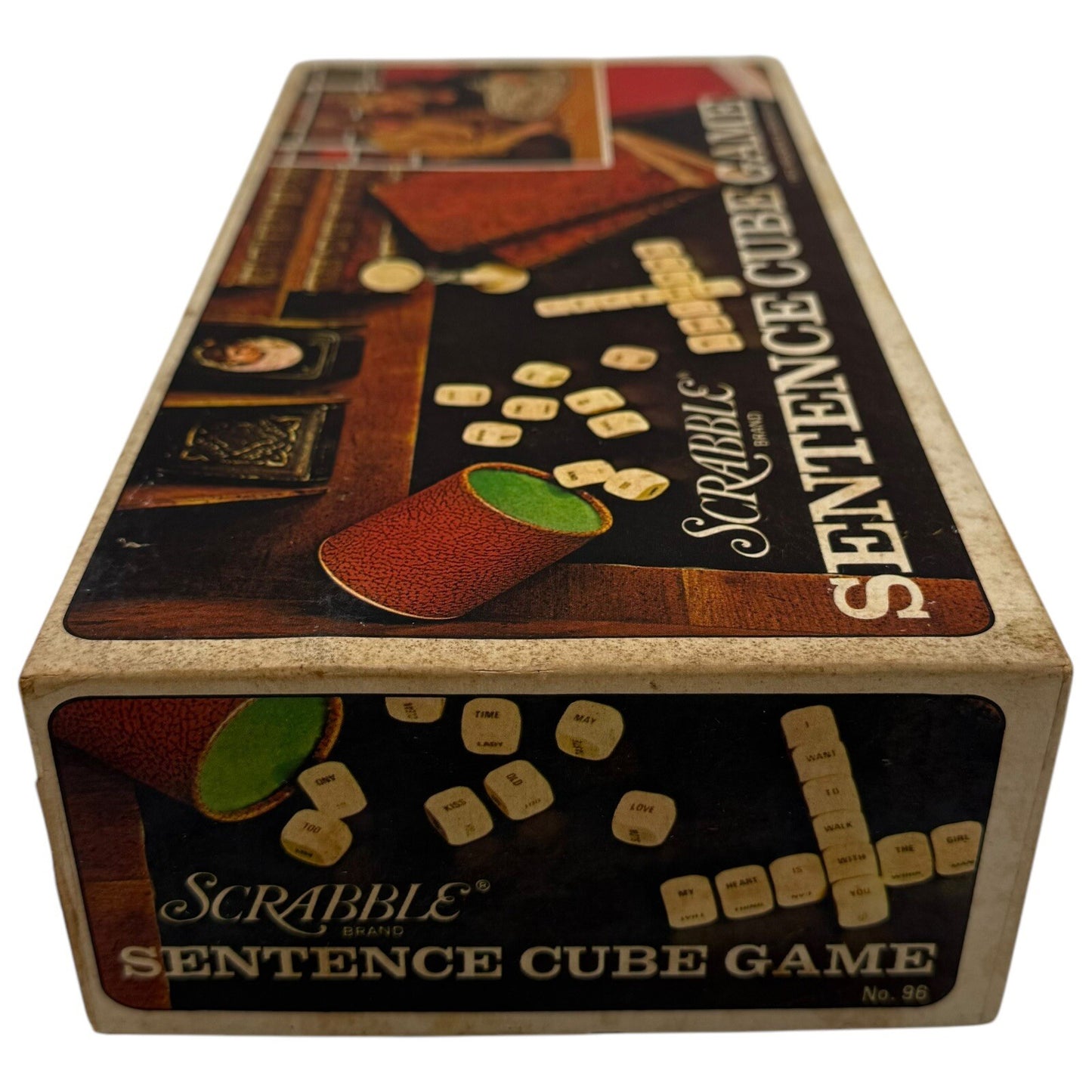 Scrabble Sentence Cube Word Game – 1971 Vintage Wooden Dice Set