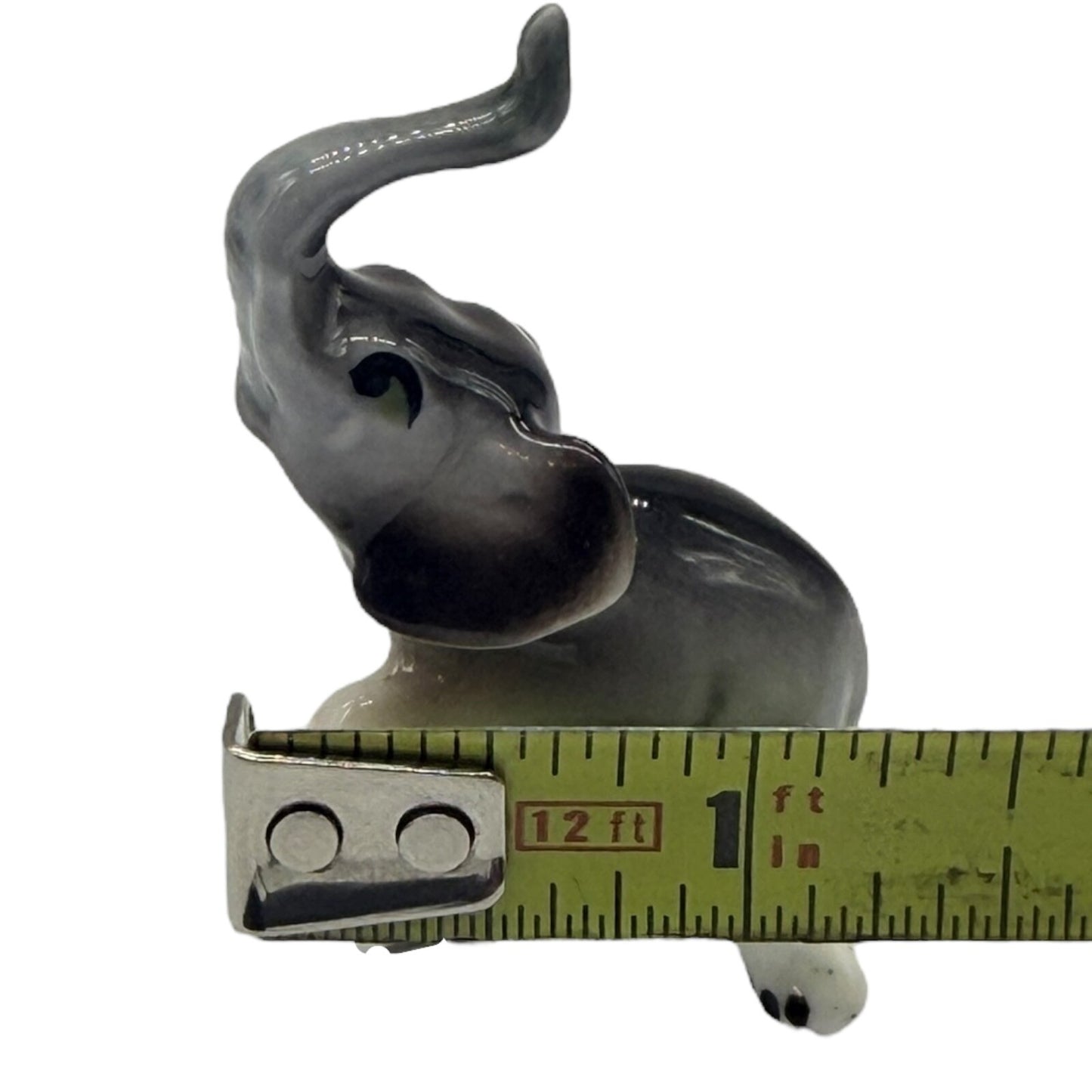 Rare Vintage Japan Ceramic Miniature Elephant Figurines - Parent & Child Set