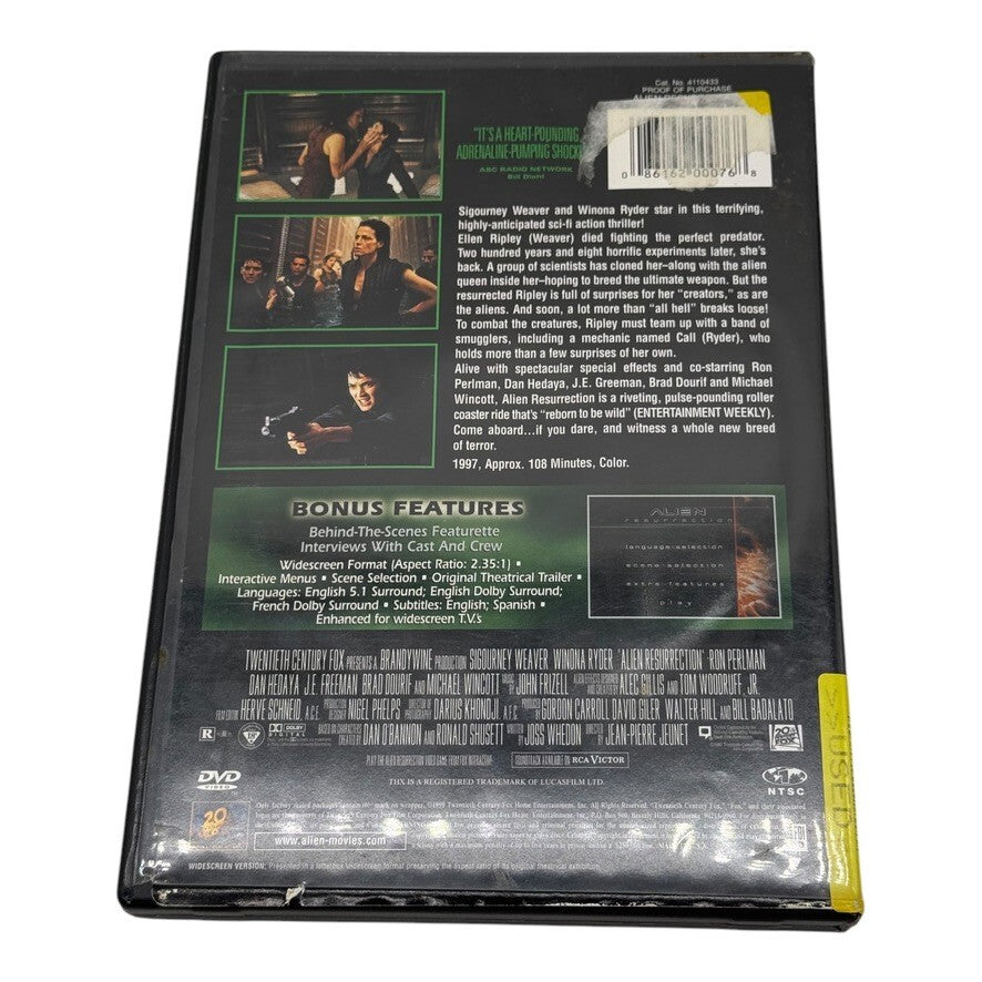 Alien Resurrection DVD 1999 Sigourney Weaver Winona Ryder Joss Whedon