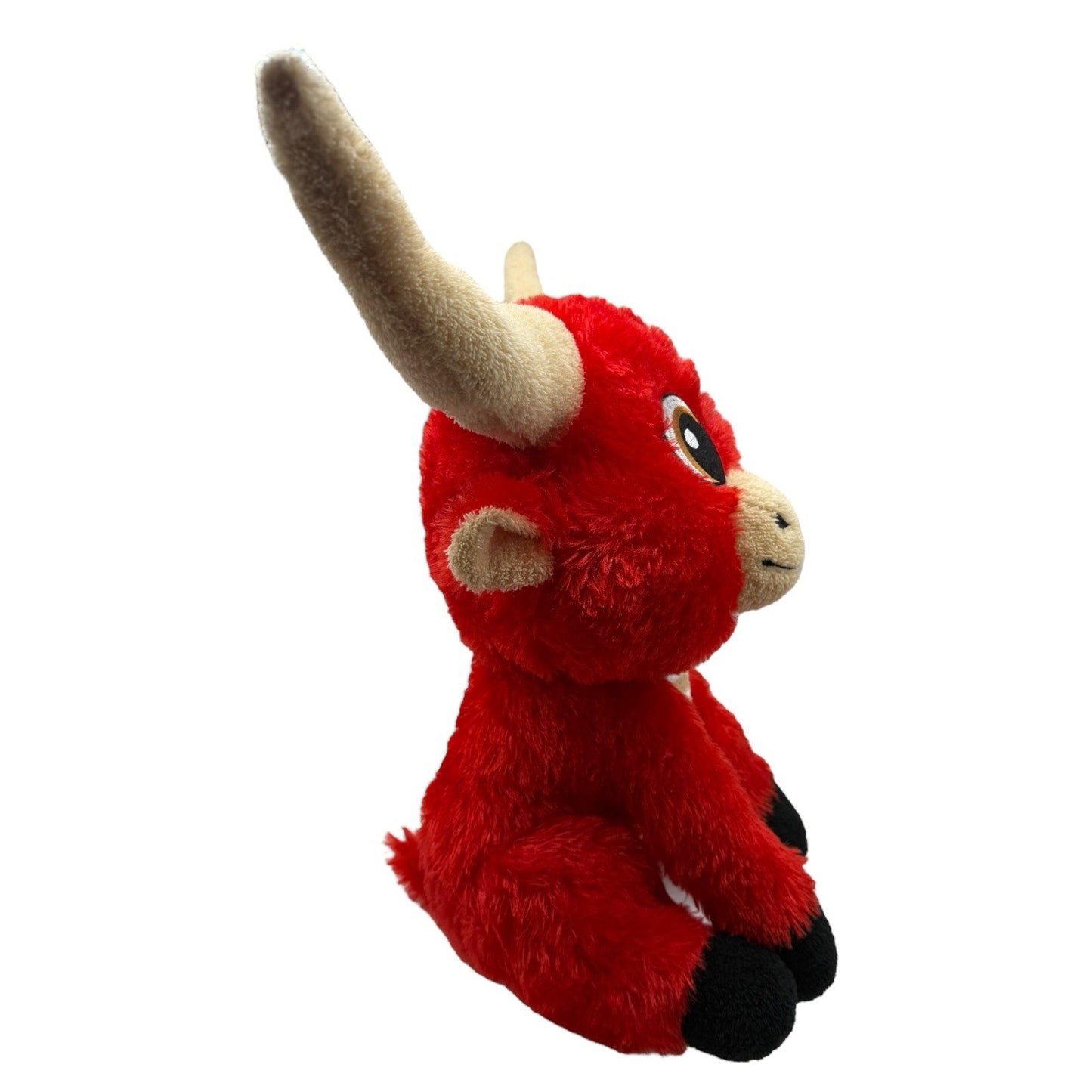 Goffa Large Red Bull Plush Ferdinand Stuffed Animal with Horns – 18" Wide