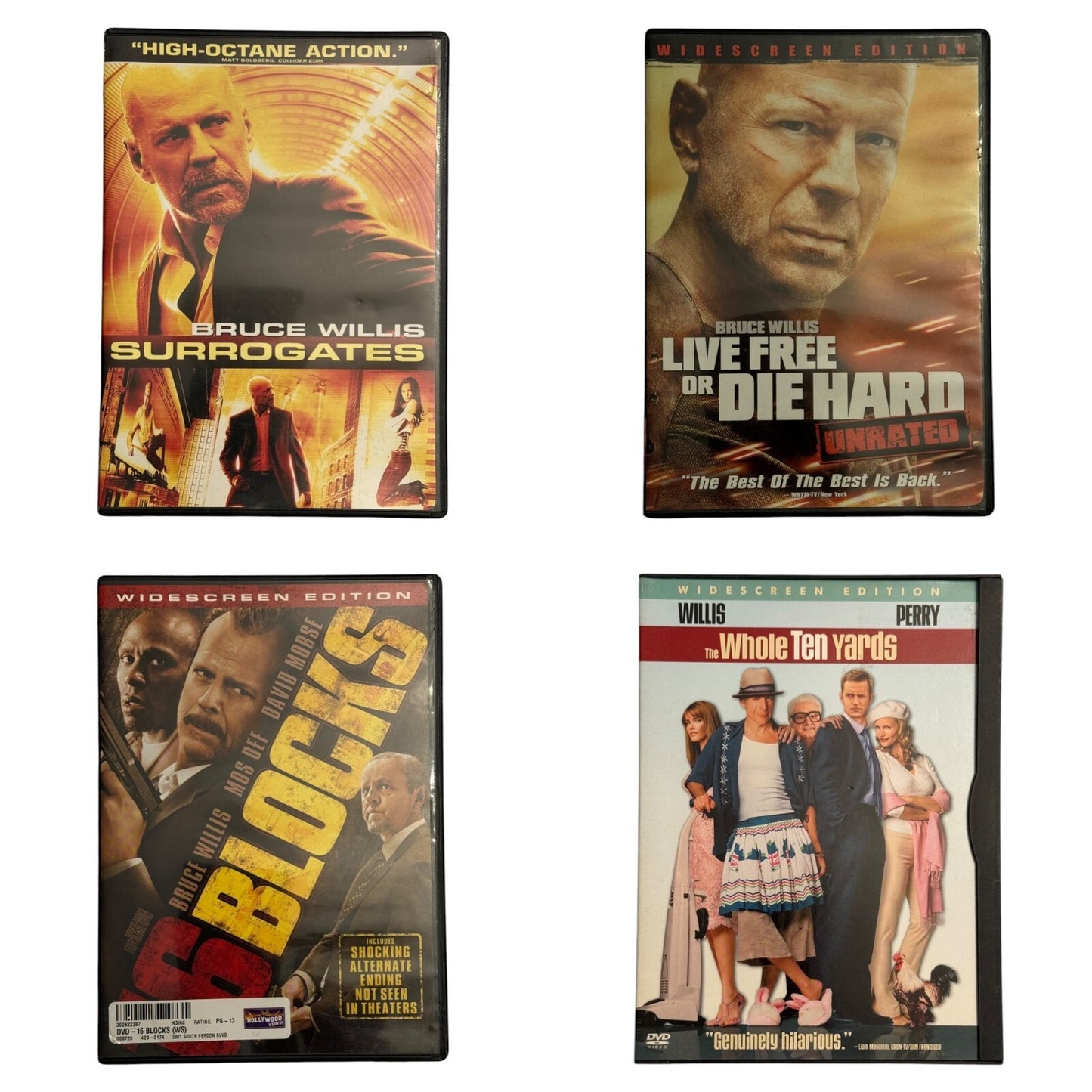 Bruce Willis Movie Night 4 DVD Set - Action, Thriller, Comedy Classics!