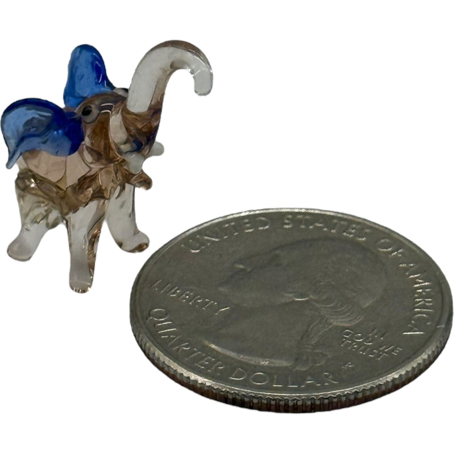 Handmade Miniature Light Pink Elephant Figurine | Blown Glass Collectible