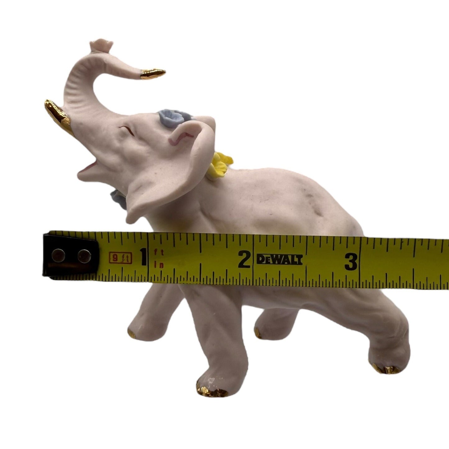 Elephant Family Walker Hagen Renaker Figurine Pink Porcelain Gold Accents