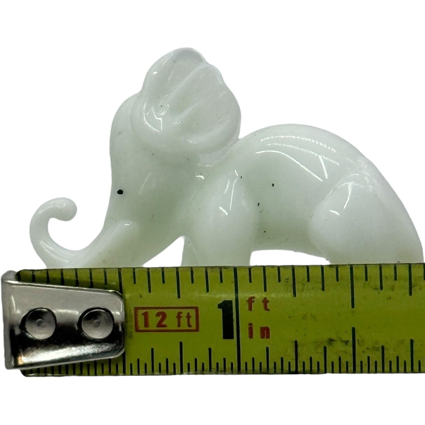 Glass Elephant Figurine, Hand Blown Art Glass, Animal Collectible, Small
