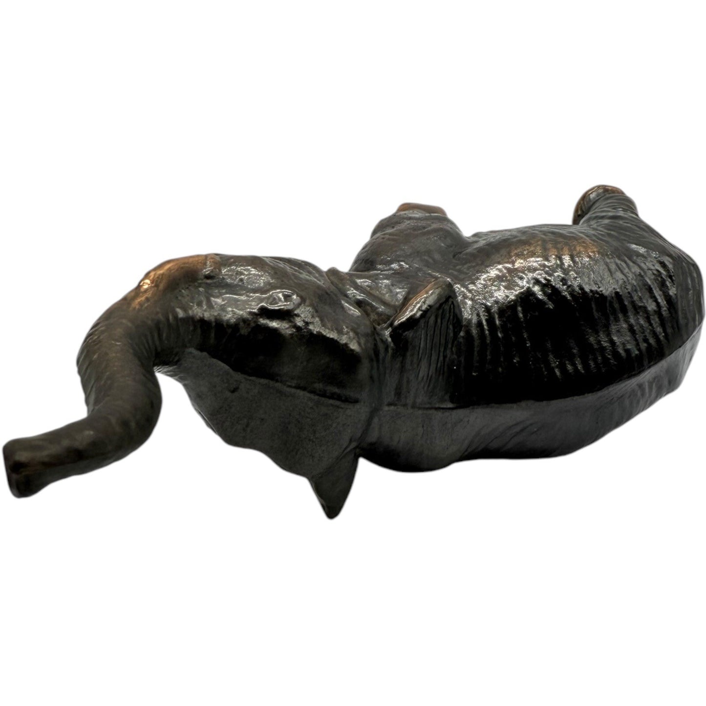Cast Iron Elephant Figurine Statue Trunk Up Good Luck Decor Animal Sculpture