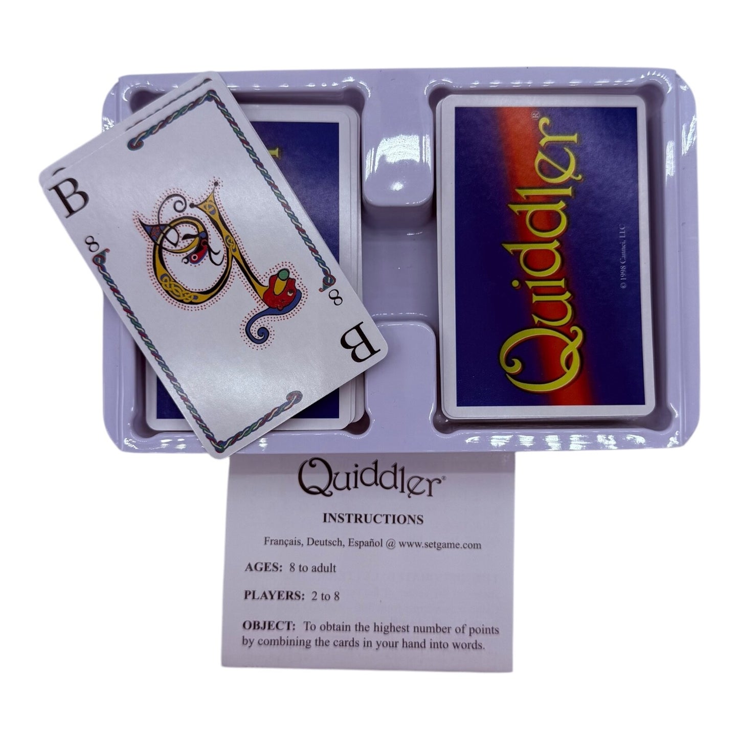 SET Enterprises QUIDDLER Card Game "The Short Word Game" 1998
