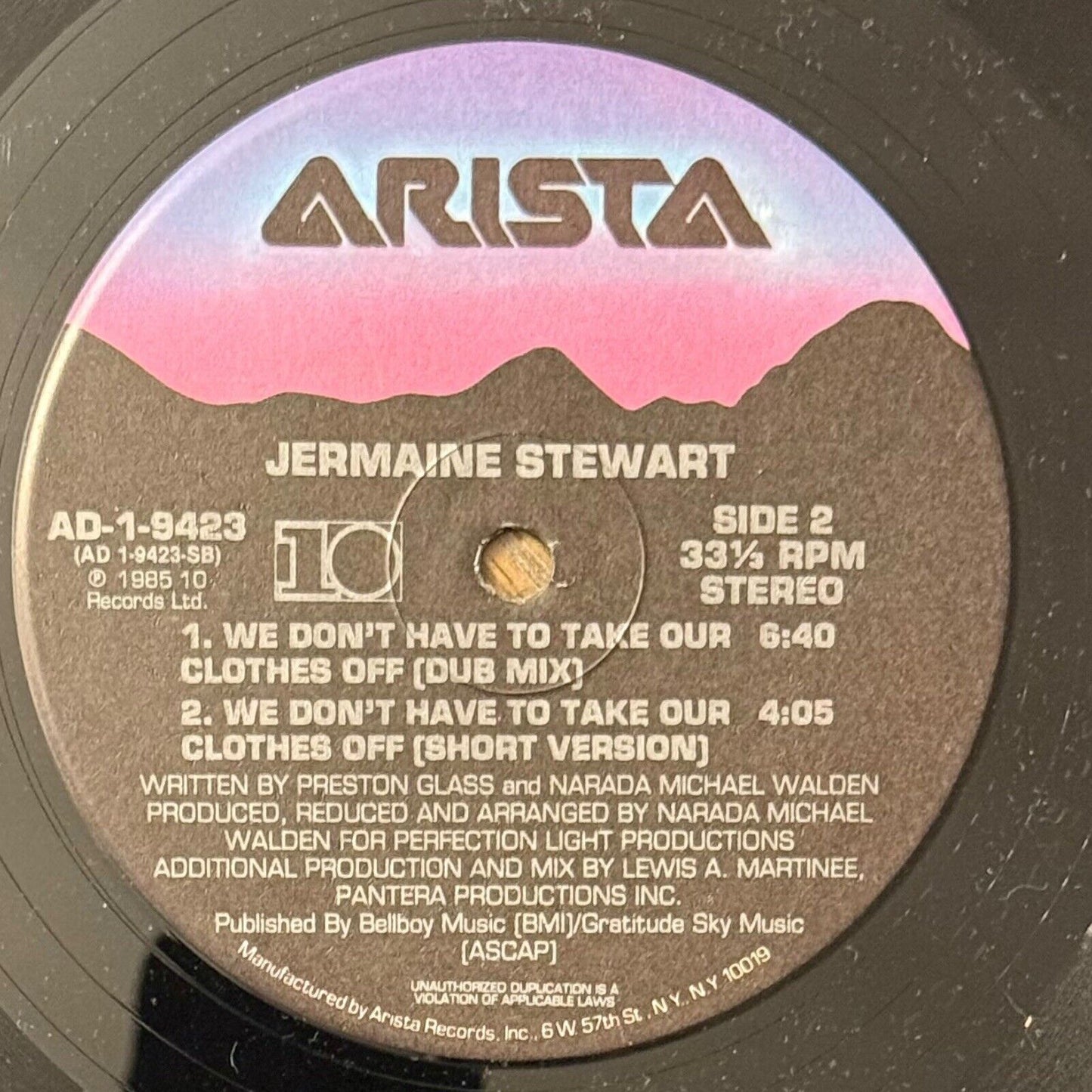Jermaine Stewart "We Don't Have To Take Our Clothes Off" 1985 Vinyl Record