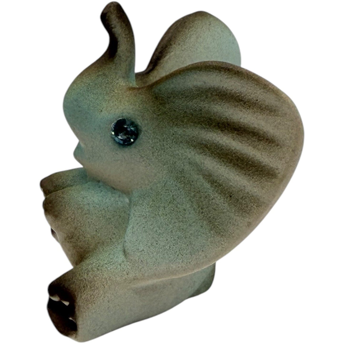 Elephant Figurine Rhinestone Eyes Home Decor Shelf Sitter Statue Cute