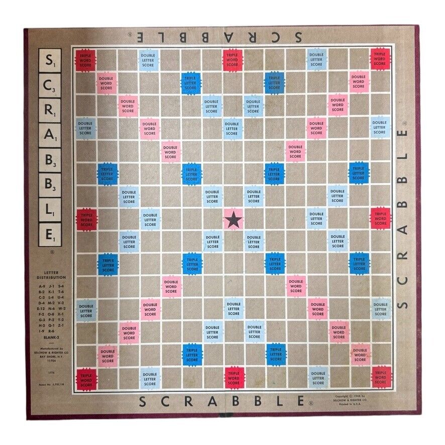 Vintage Scrabble Board Game Lot – 1976 & 1968 Selchow & Righter Editions Rare