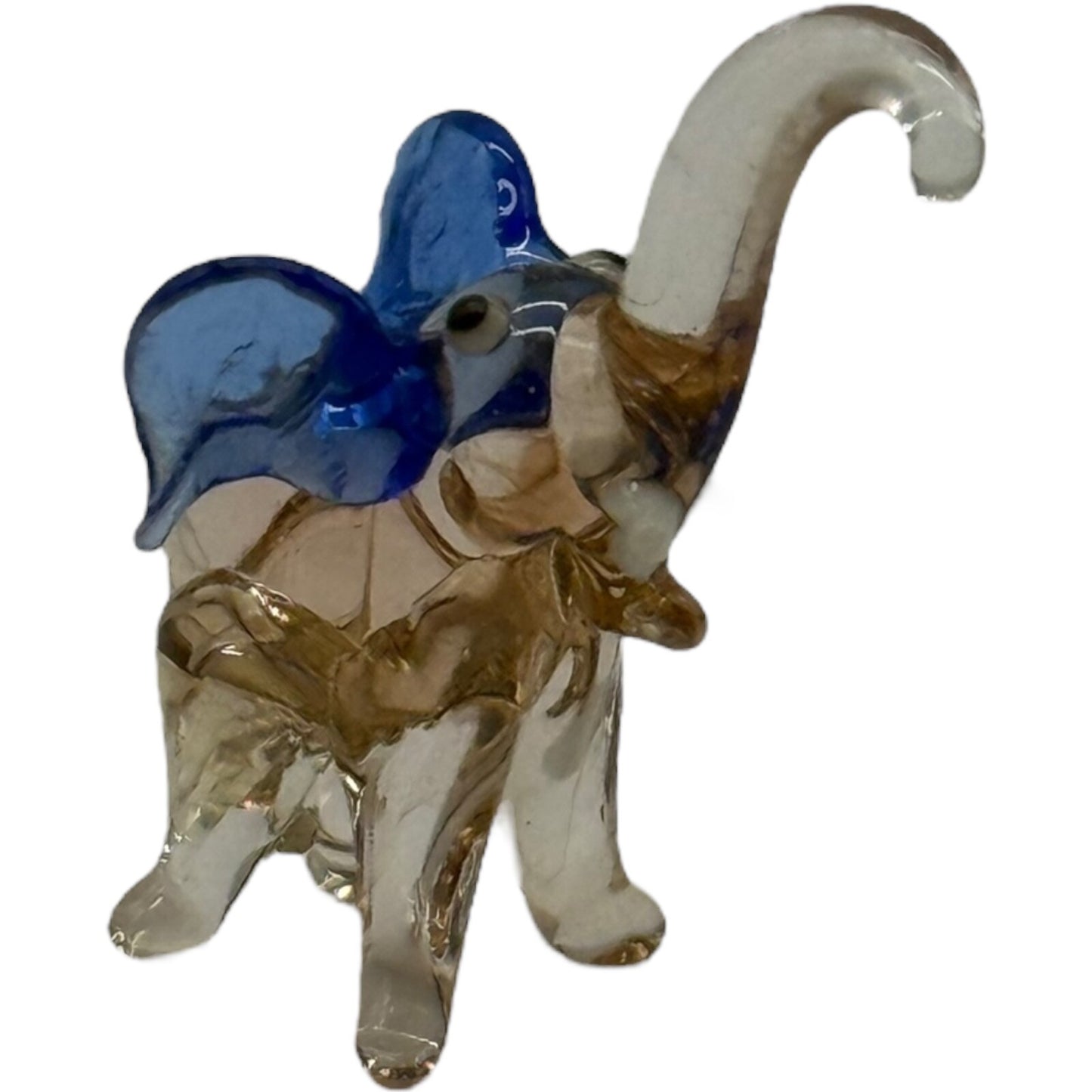 Handmade Miniature Light Pink Elephant Figurine | Blown Glass Collectible
