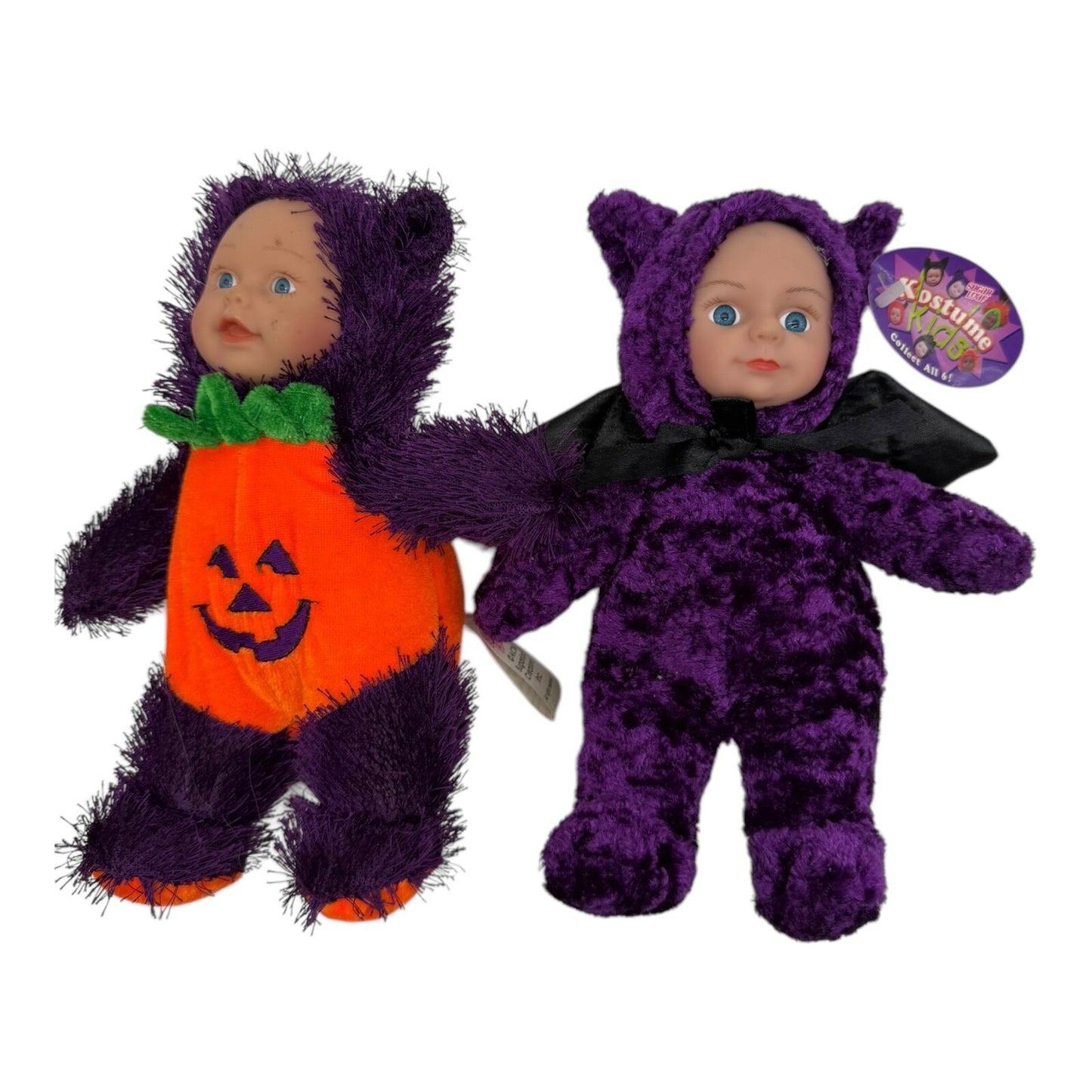 2PCS LOT Sugar Loaf Kids Jack o’ Lantern & Purple Bat Kostume Baby Plush Toys