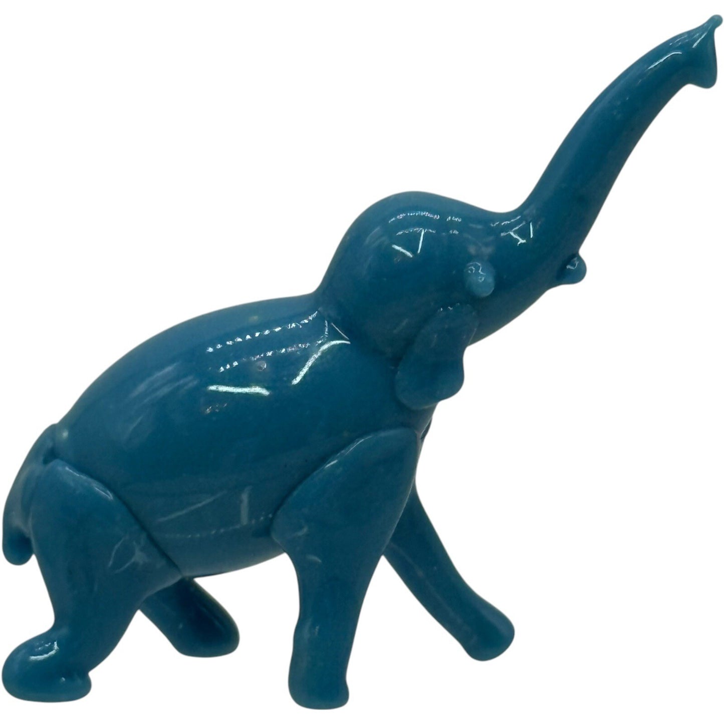 Blue Elephant Figurine Trunk Up Good Luck Charm Home Decor Display Small