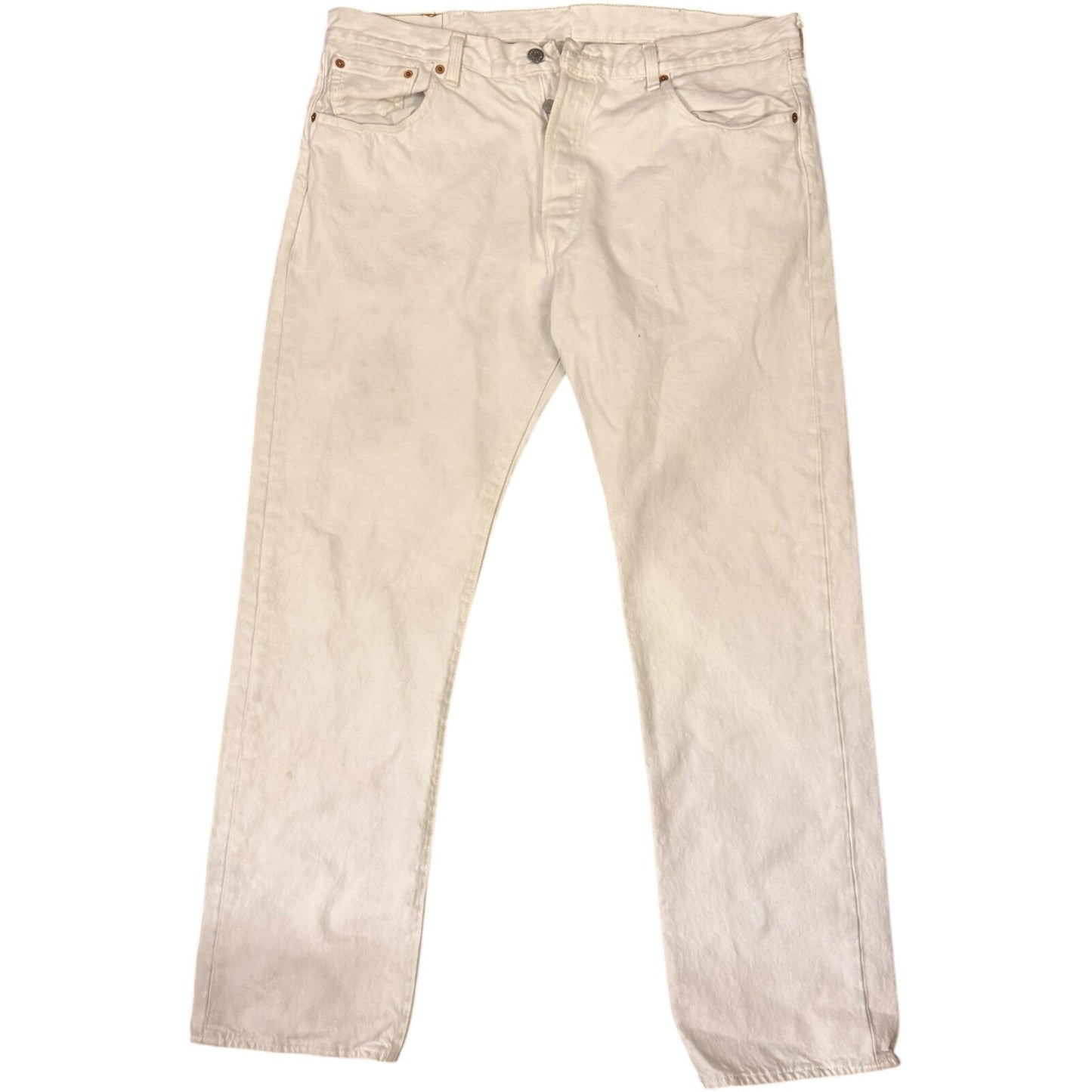 Levi's 501 jeans men's 38x32 501 original button fly white denim pants retro