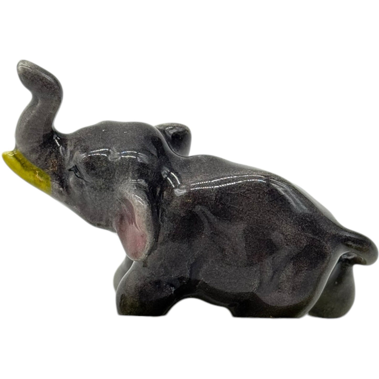 4 Vintage Ceramic Elephant Figurines - Porcelain Family Set - Made in Japan