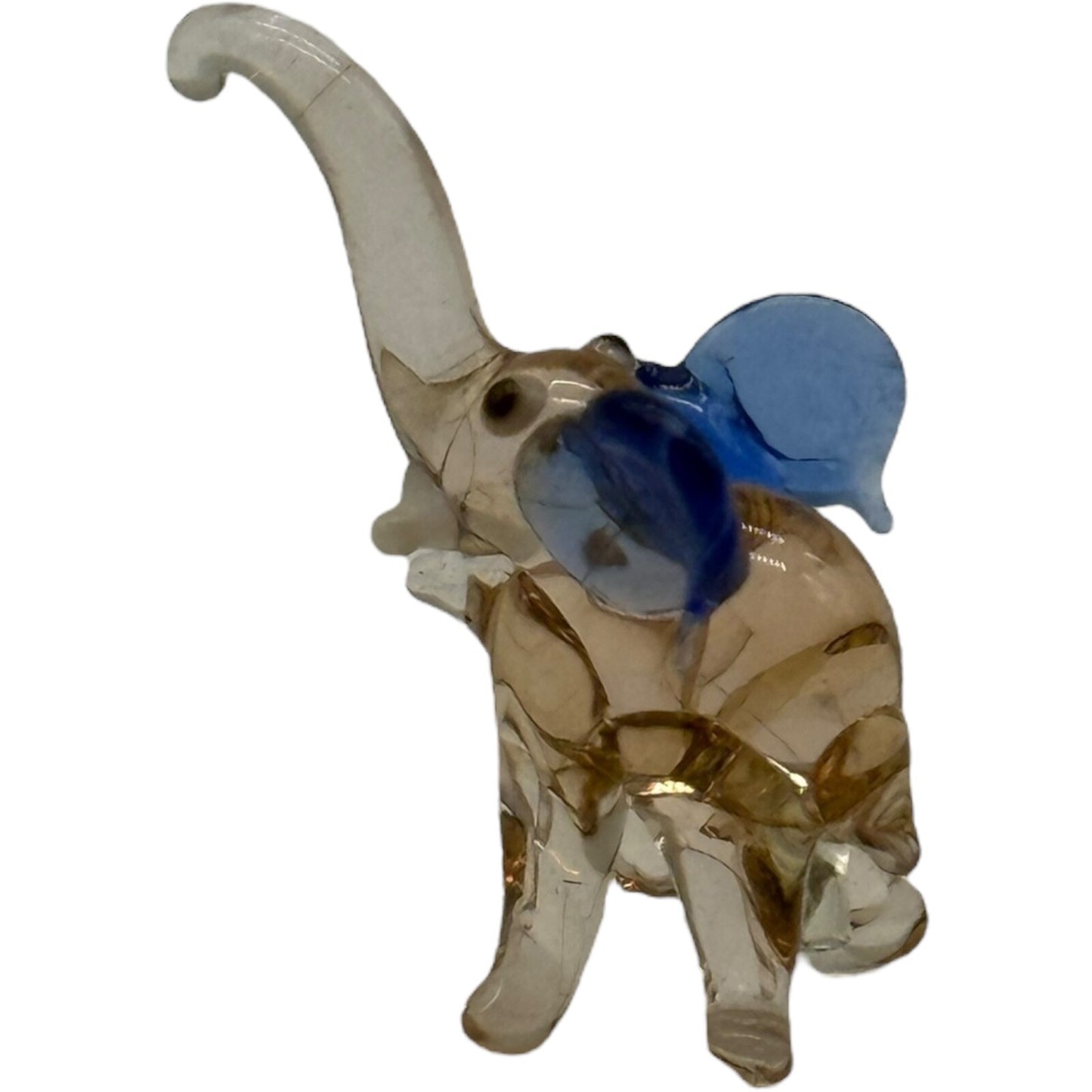 Handmade Miniature Light Pink Elephant Figurine | Blown Glass Collectible