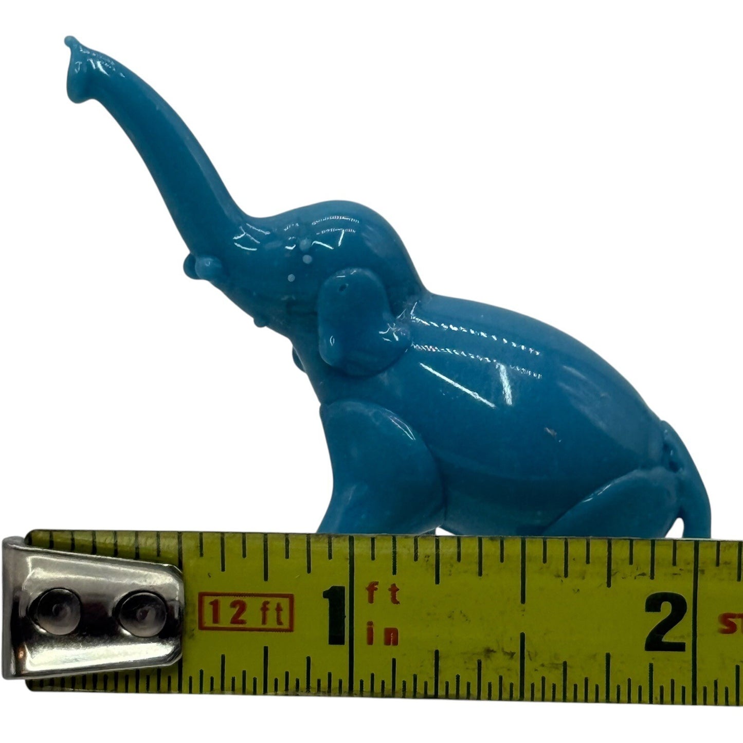 Blue Elephant Figurine Trunk Up Good Luck Charm Home Decor Display Small