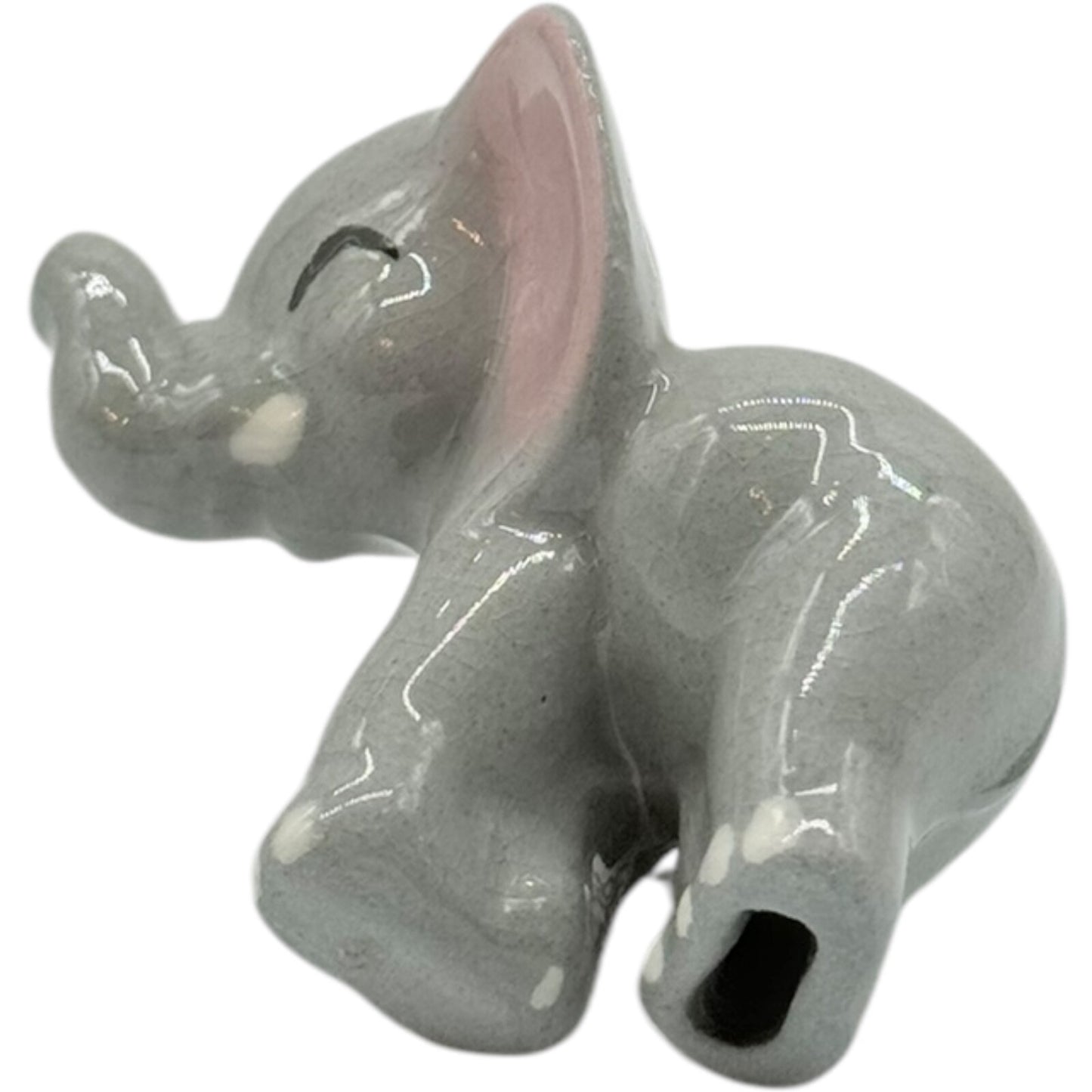 Hagen Renaker Retired Laughing Elephants Miniatures Set - Grey/Pink - Vintage
