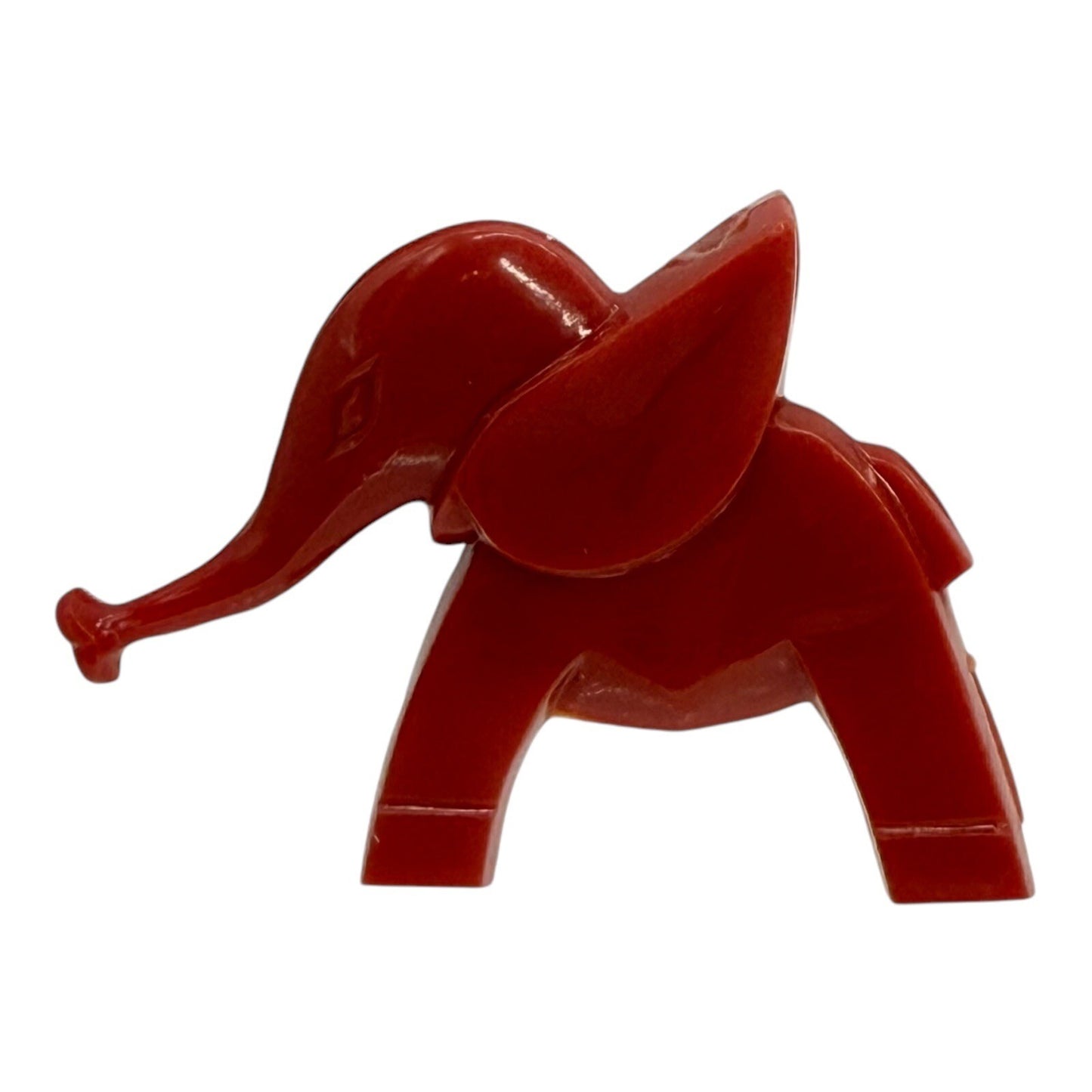 1936 Nosco Don Manning Art Deco Elephant Figurine - Red Vintage Plastic Toy