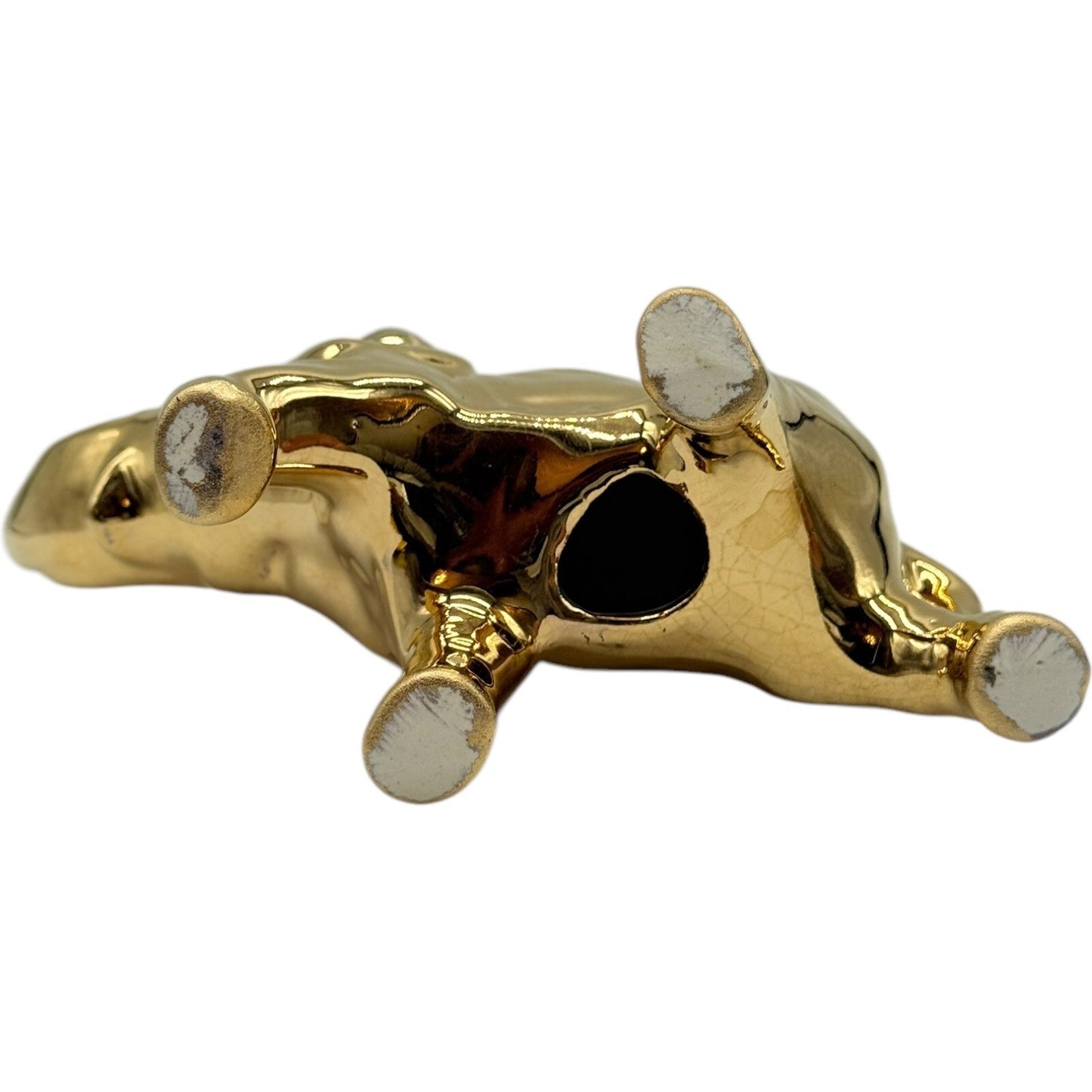 Gold Elephant Figurine Trunk Up Good Luck Decor Animal Statue