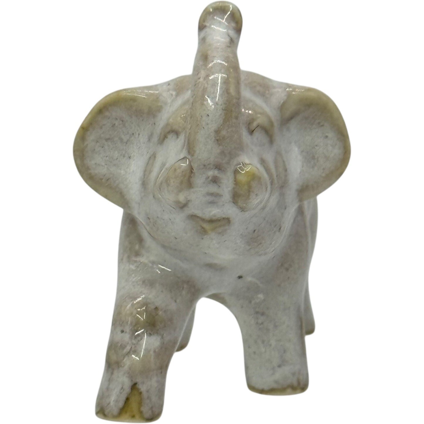 Elephant Figurine Ceramic Animal Statue Home Decor Collectible Small