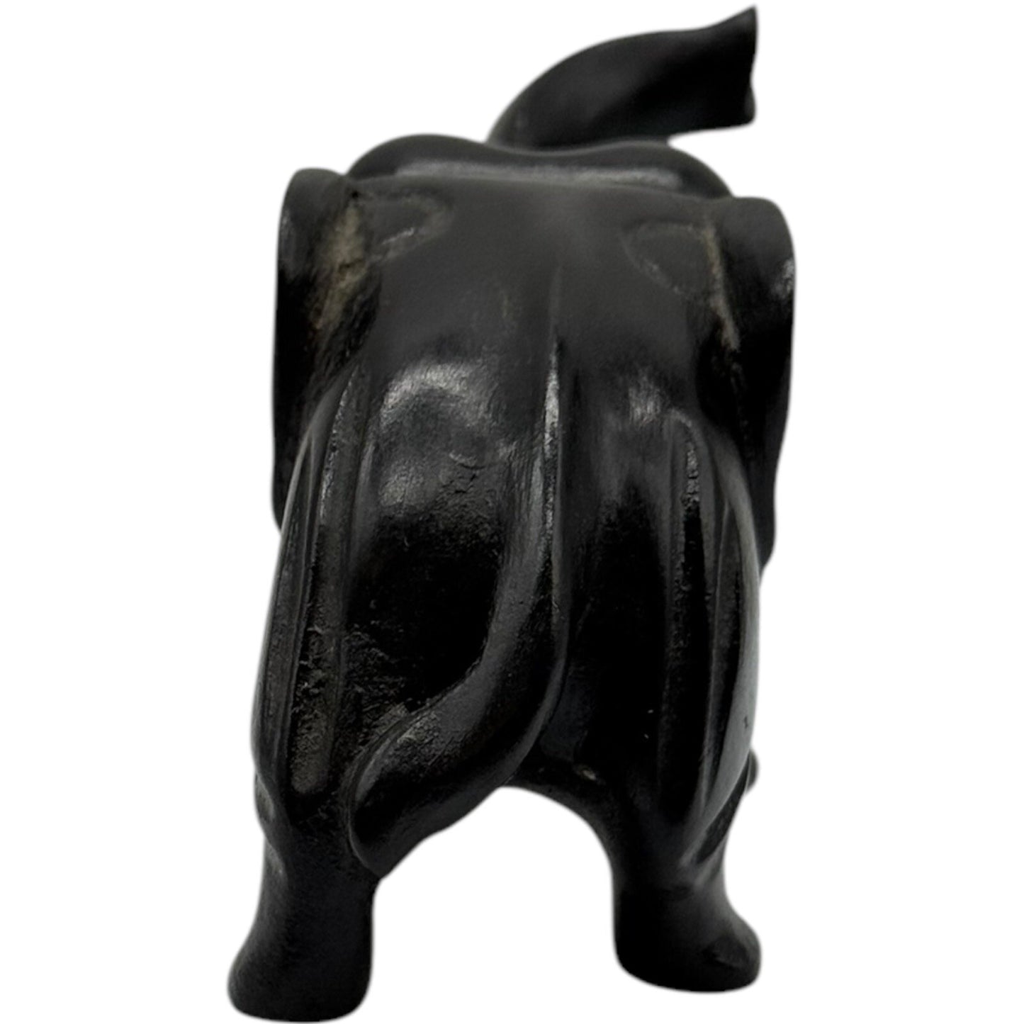 Wooden Elephant Figurine Hand Carved Trunk Up Good Luck Decor Statue