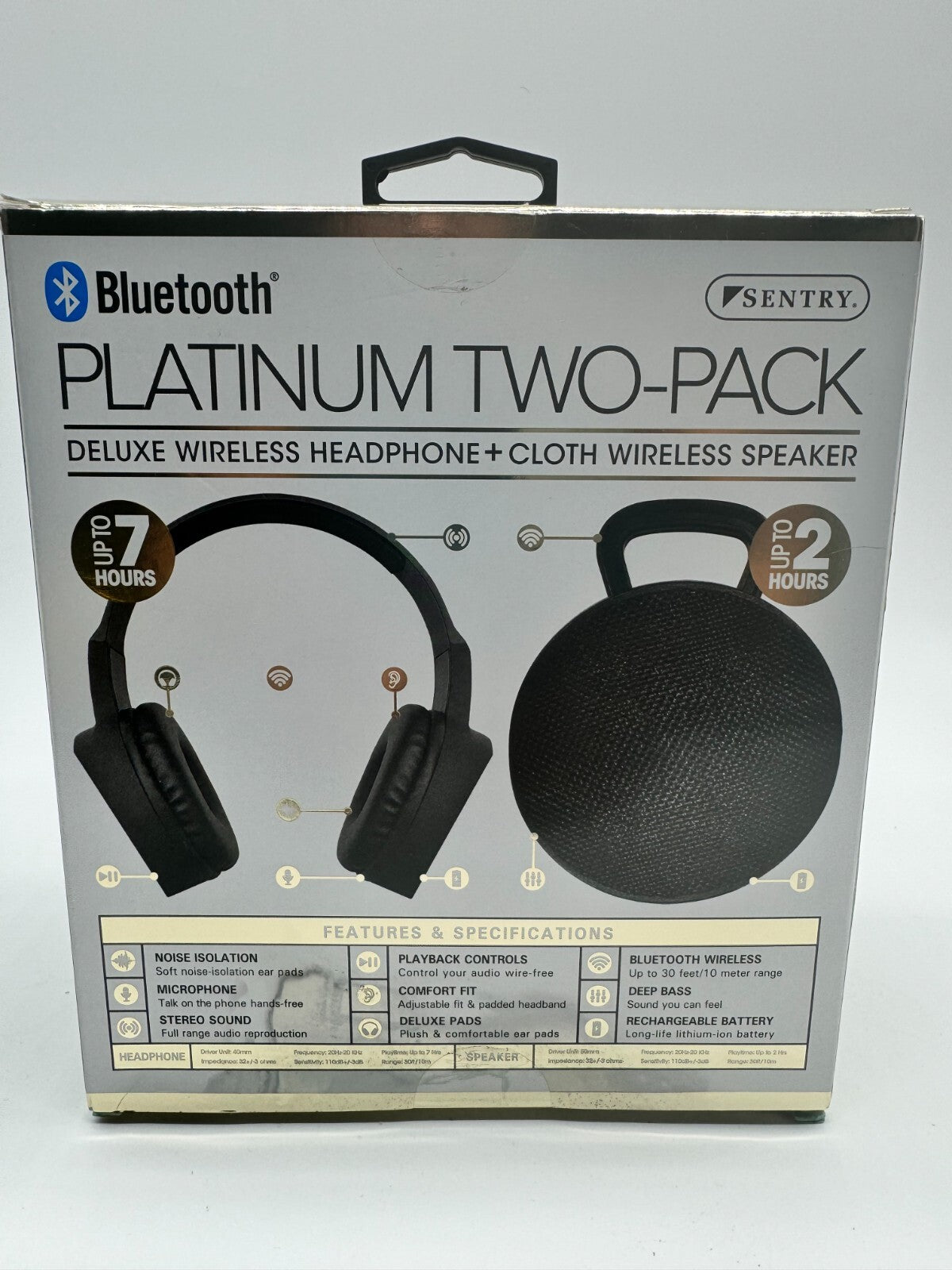 Sentry Platinum Wireless Headphones & Speaker Combo – 2 Pack Combo