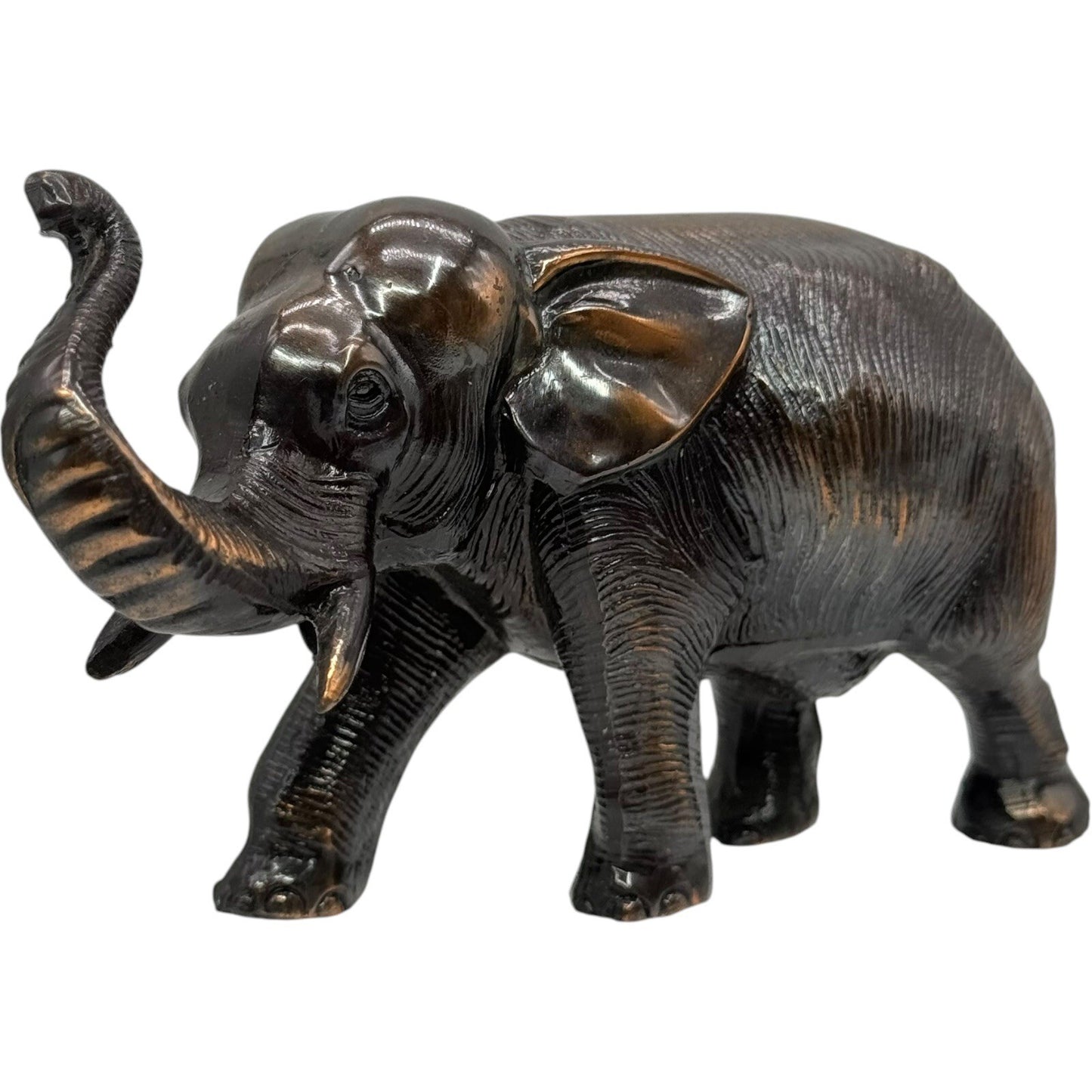 Elephant Statue Figurine Home Decor Trunk Up Good Luck Bronze Finish