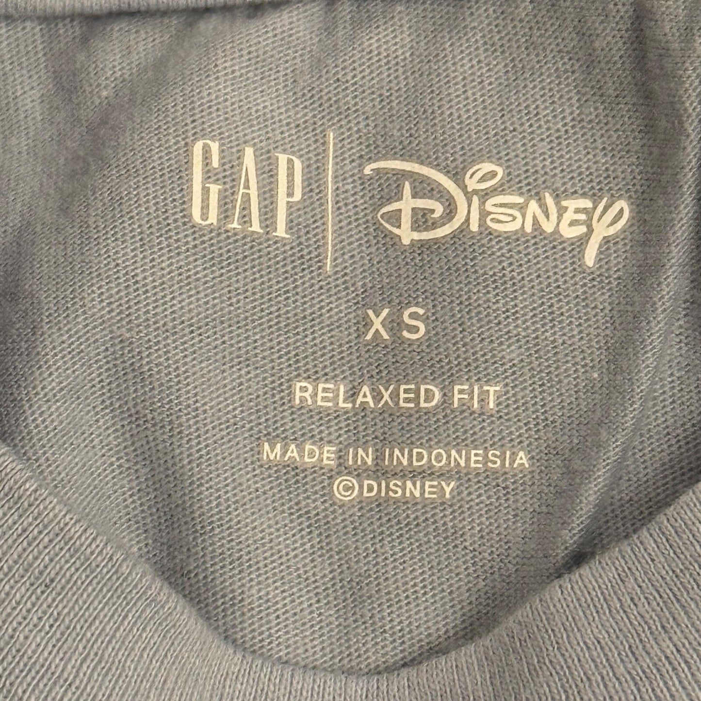 Gap Disney Mickey Mouse Long Sleeve Shirt Mens Large Relaxed Light Blue Casual