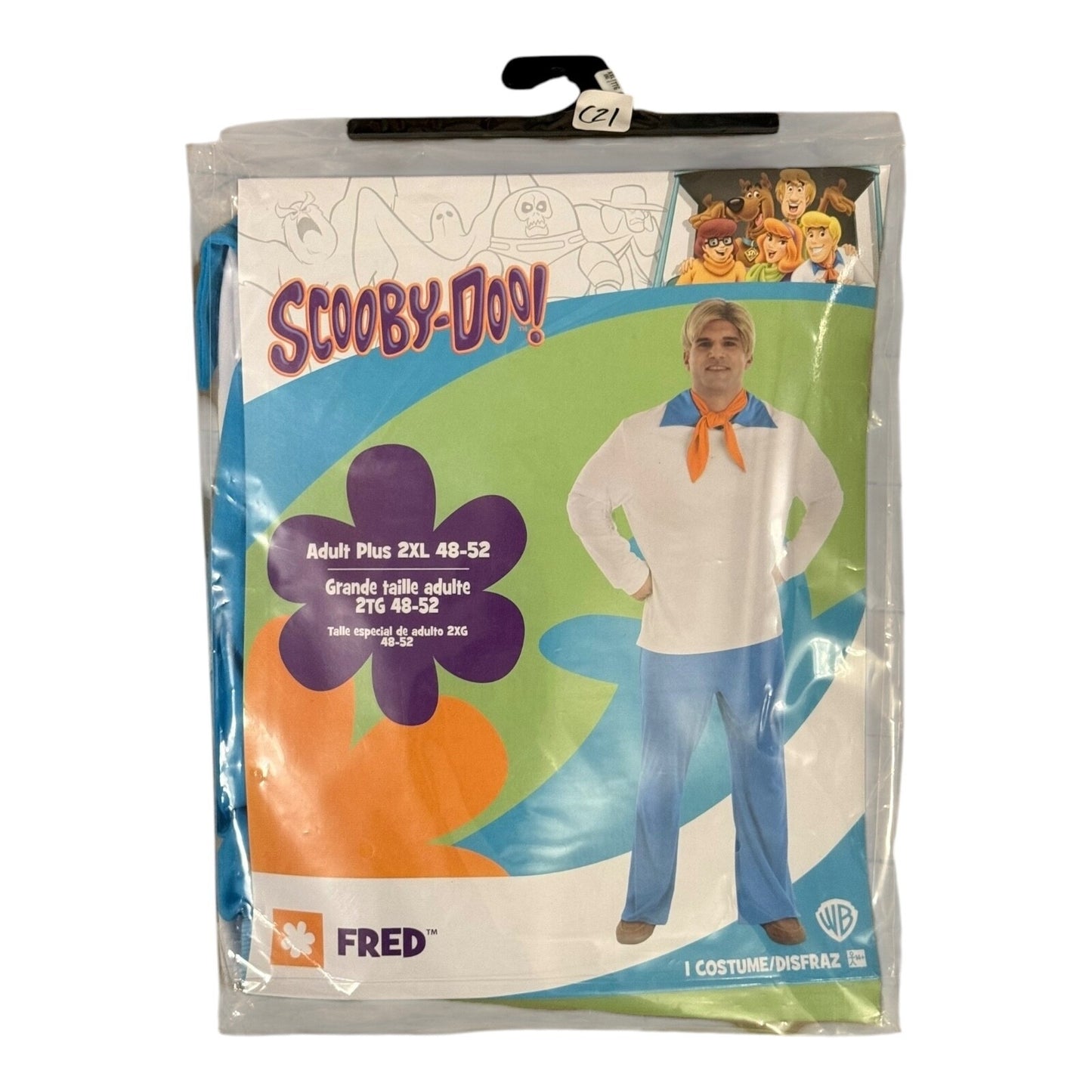 Scooby-Doo Fred Costume Adult Plus 2XL 48-52