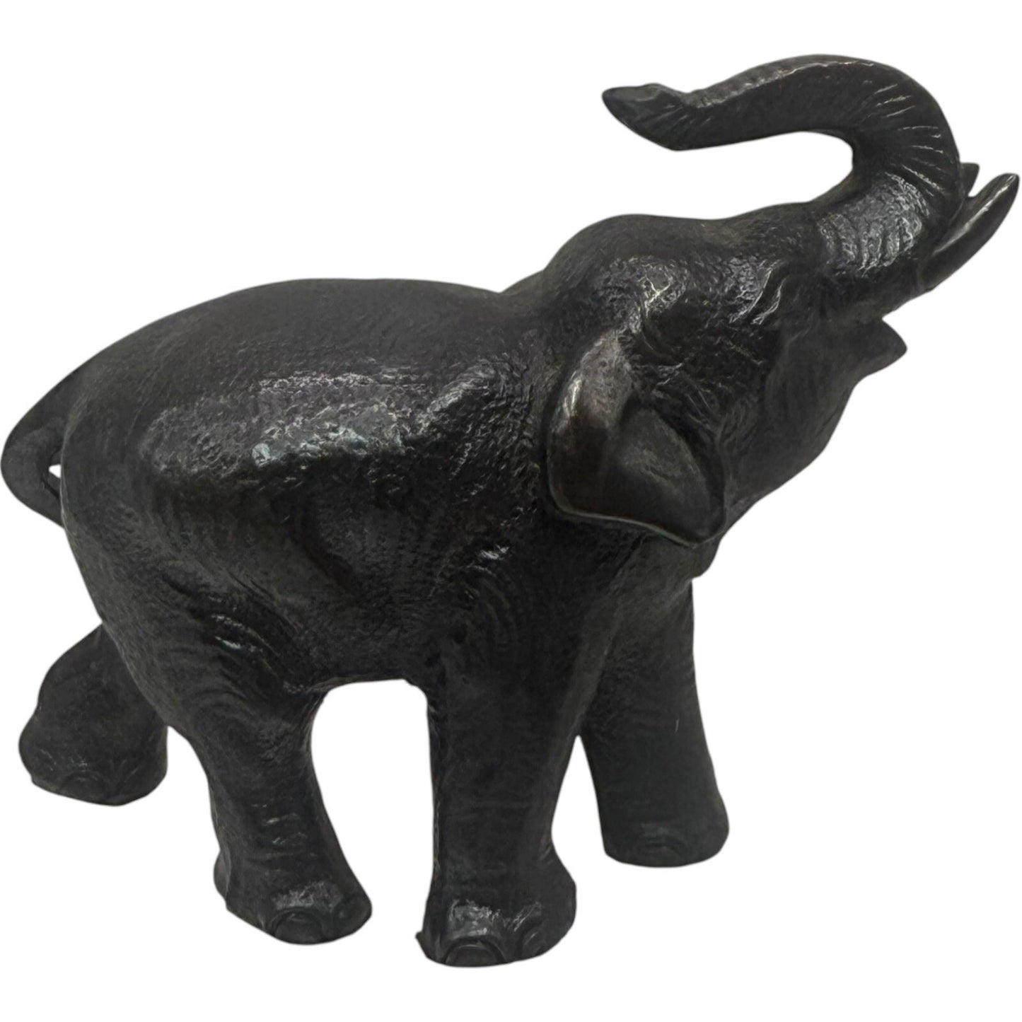 Brass Elephant Statue Figurine Trunk Up Good Luck Decor Accent Piece