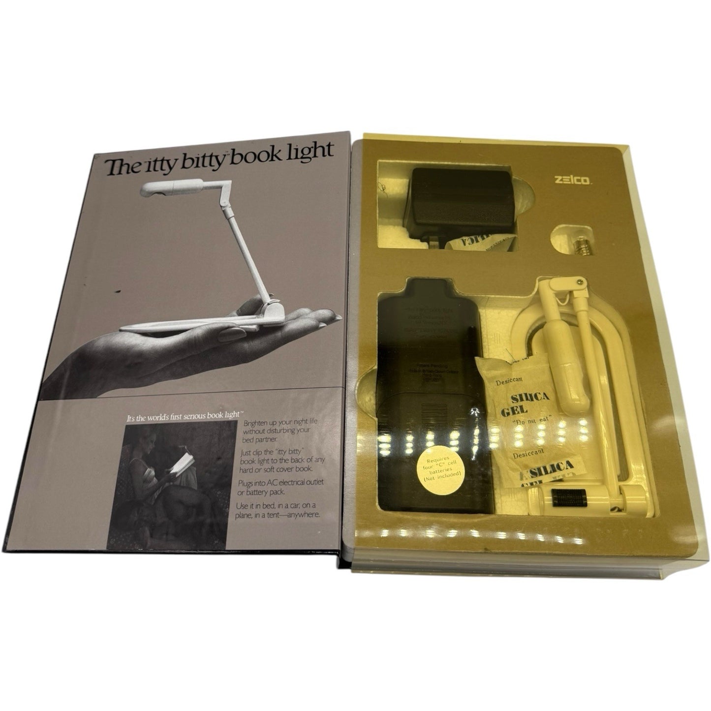 Zelco Itty Bitty Book Light Vintage 1982 Original Reading Lamp Collectible