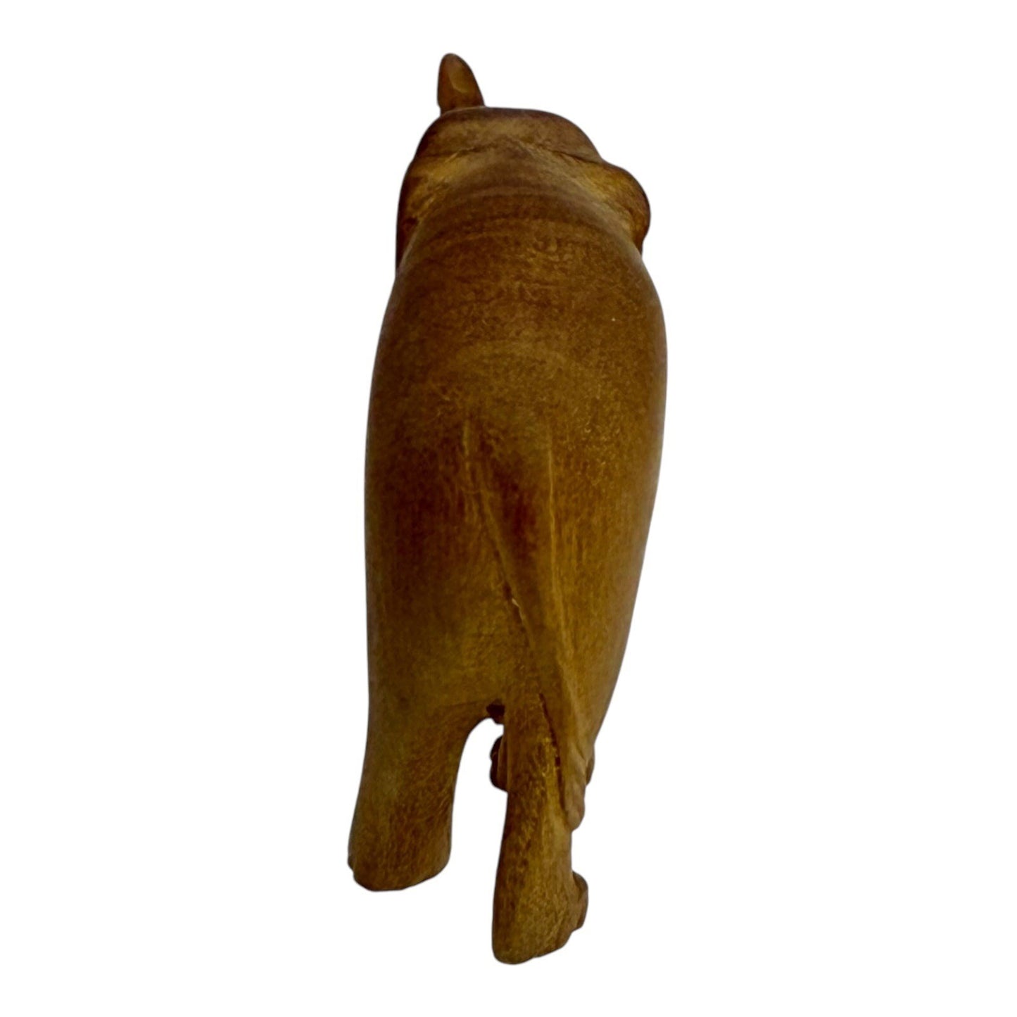 Hand Carved Wood Elephant Figurine Animal Statue Home Decor Trunk Up Small