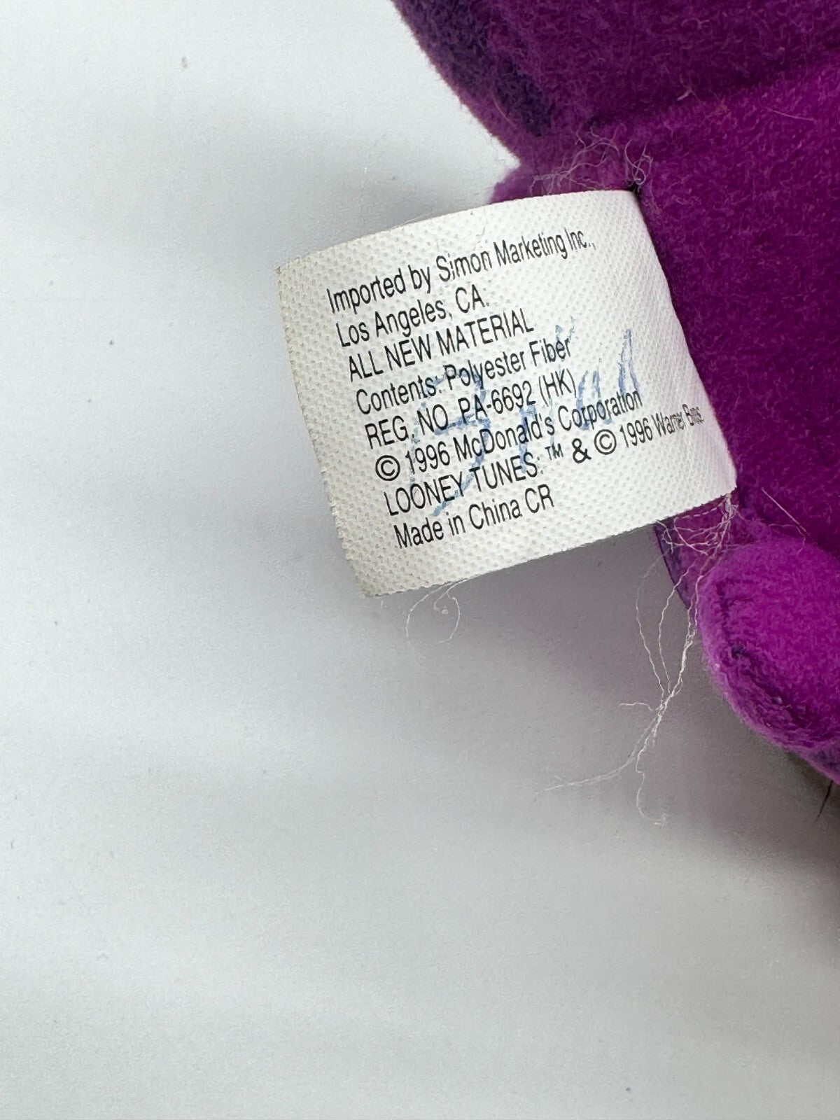 NERDLUCKS Space Jam Plush McDonald's 1996 – Vintage Purple Stuffed Toy