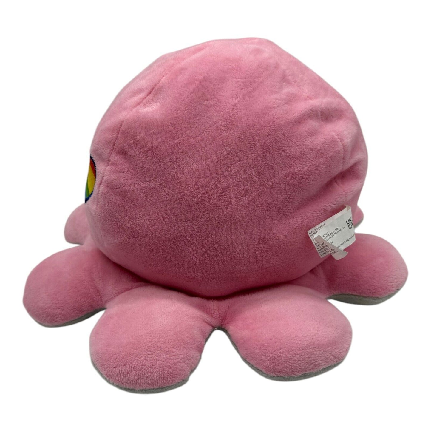 Teeturtle - The Original Reversible Octopus Plushie - Grey + Pink Rainbow Eyes