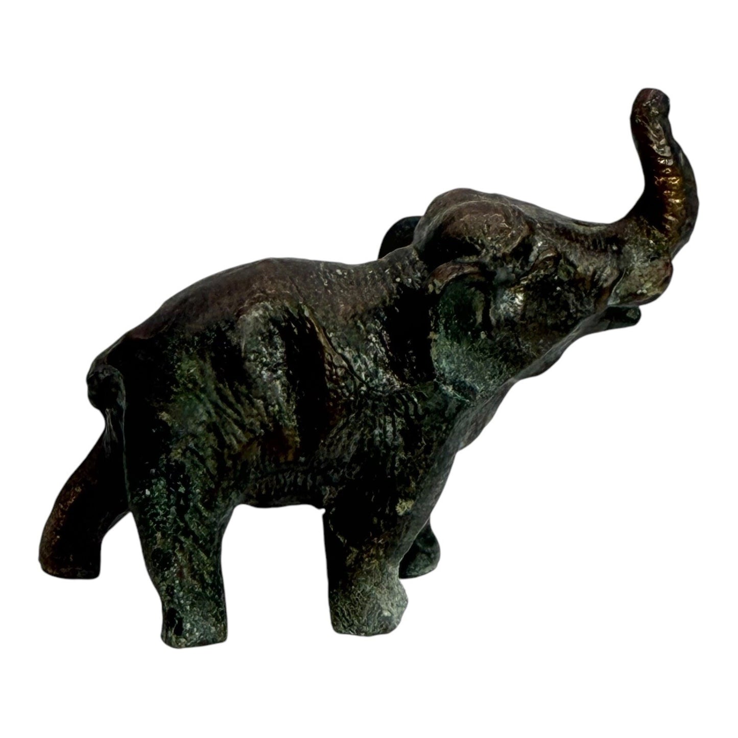 Elephant Figurine Statue Sculpture Decor Bronze Finish Trunk Up Good Luck