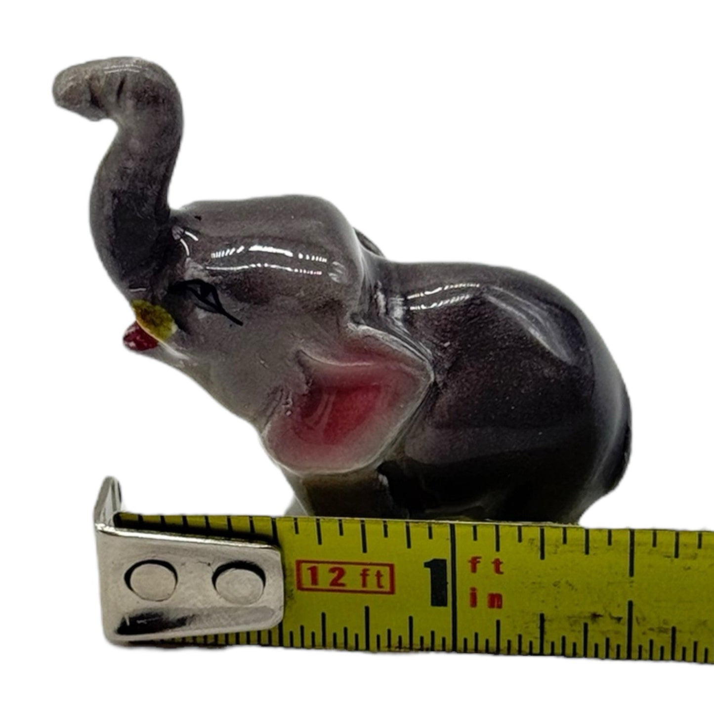 4 Vintage Ceramic Elephant Figurines - Porcelain Family Set - Made in Japan