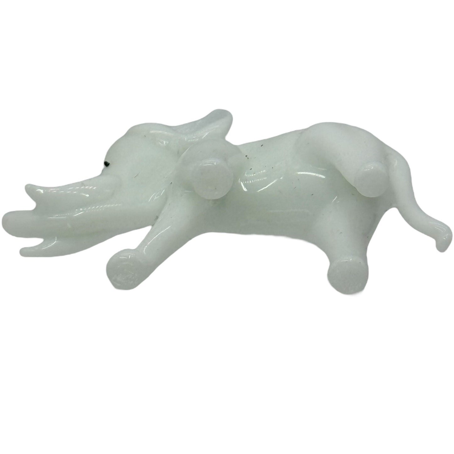 Glass Elephant Figurine, Hand Blown Art Glass, Animal Collectible, Small