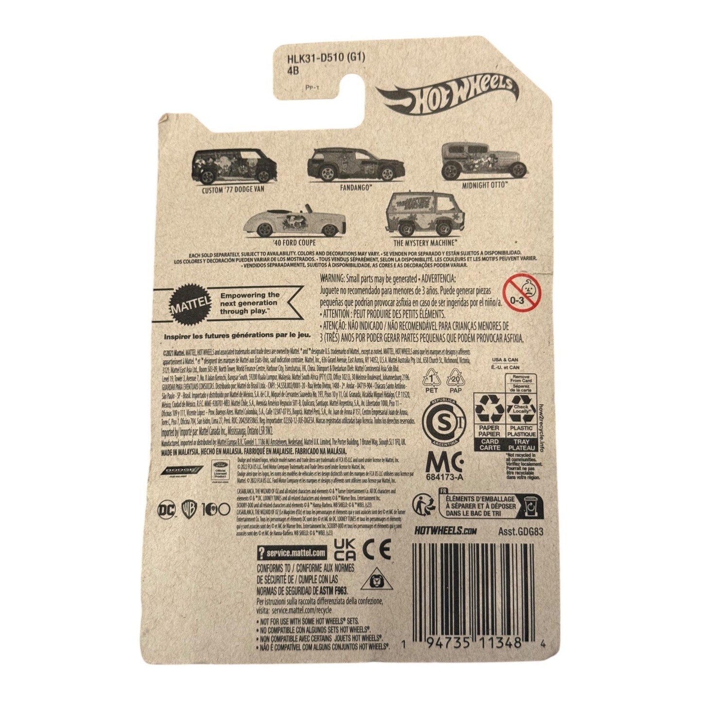 2022 Hot Wheels Warner Brothers 1940 Ford Coupe - 100 Years of WB Casablanca
