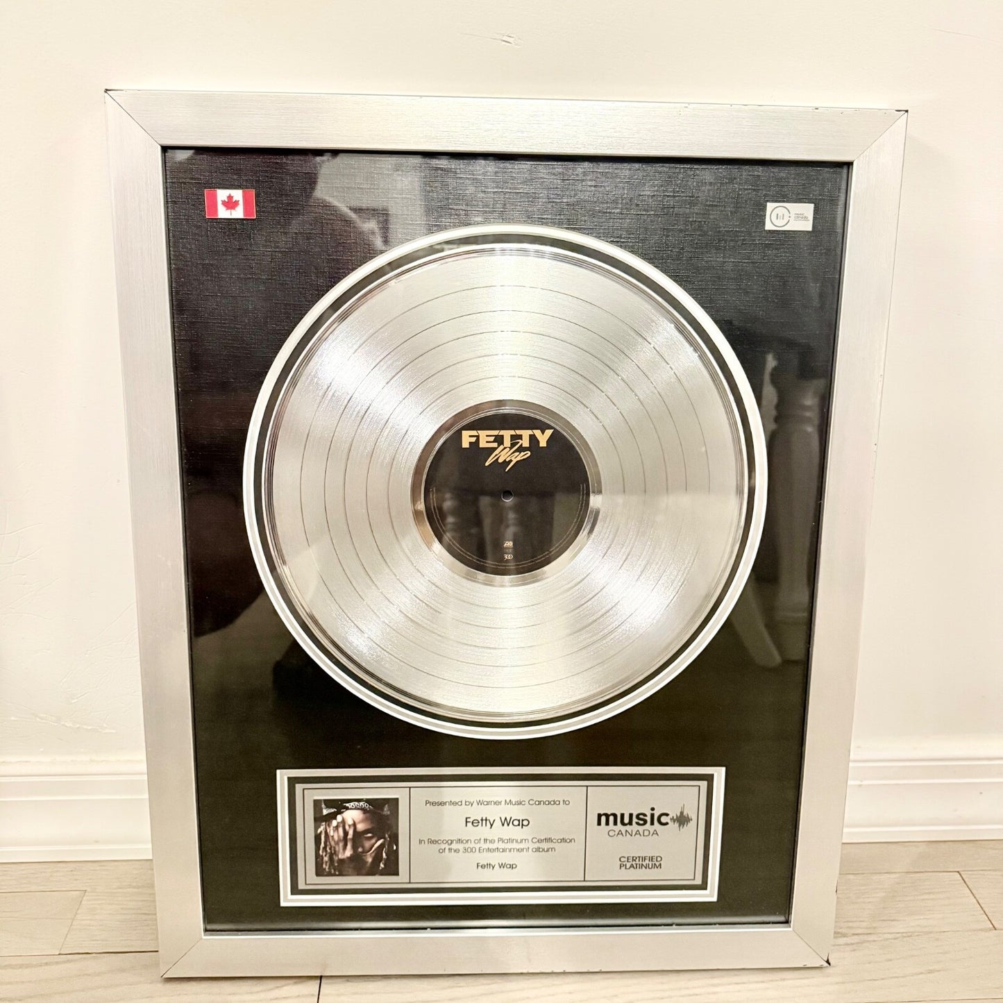 Framed Super Rare Fetty Wap 2015 Platinum Plaque - Warner Music Release
