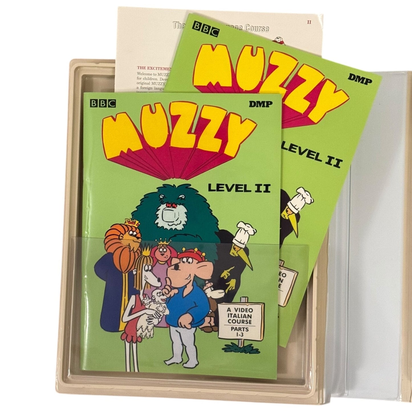 BBC Muzzy Italian Language Course Set – 4 VHS, Cassettes, Workbooks, CD Vintage
