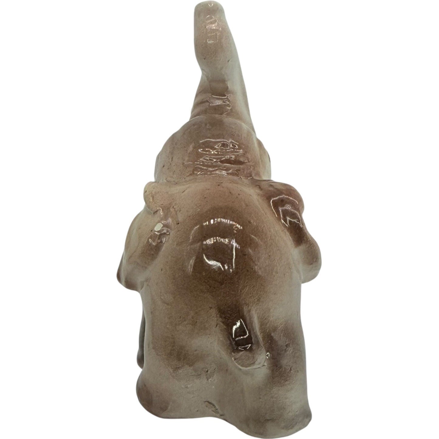 Elephant Figurine Trunk Up Ceramic Animal Statue Decor Collectible