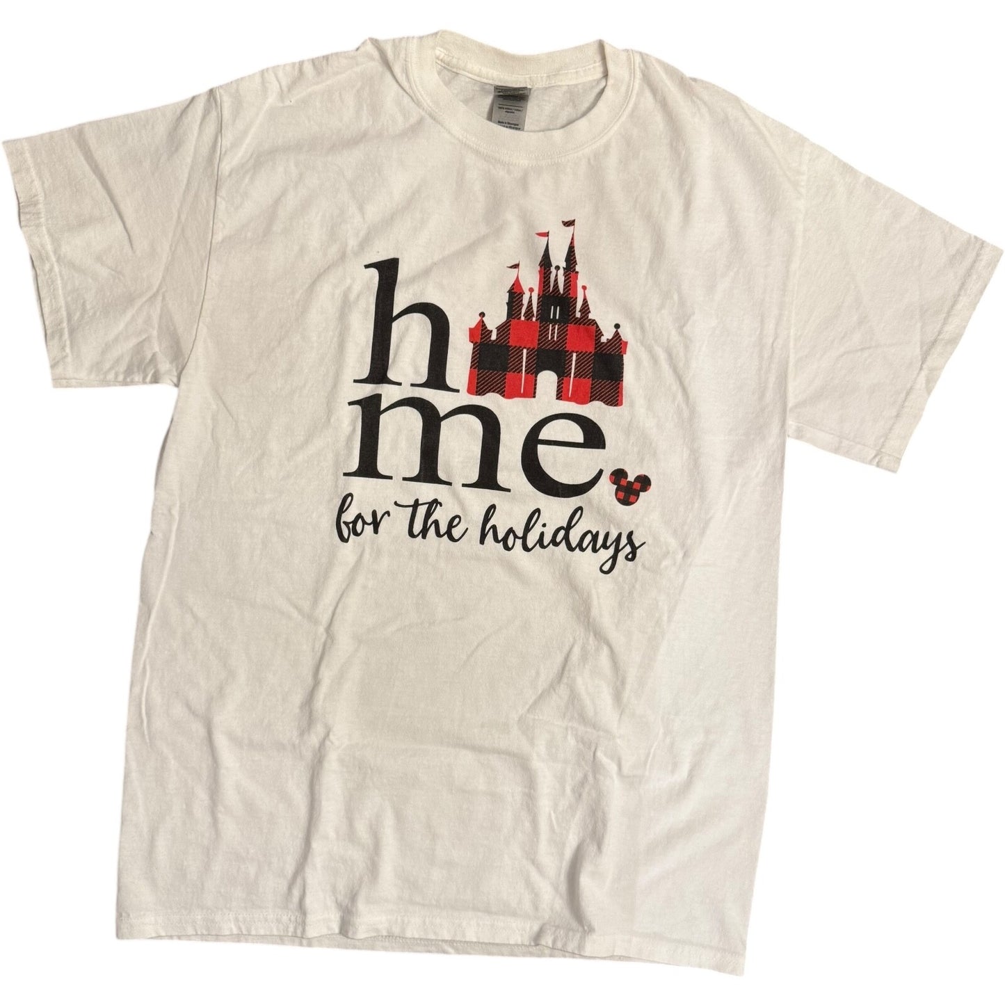 Men's Short Sleeve T Shirt Christmas Home For The Holiday Disney Castle
