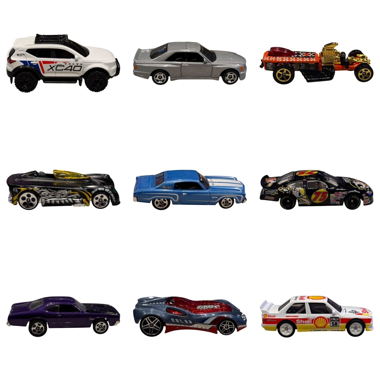 18 Loose Diecast Cars Hot Wheels Matchbox Lot Vintage & Modern Mixed Collection