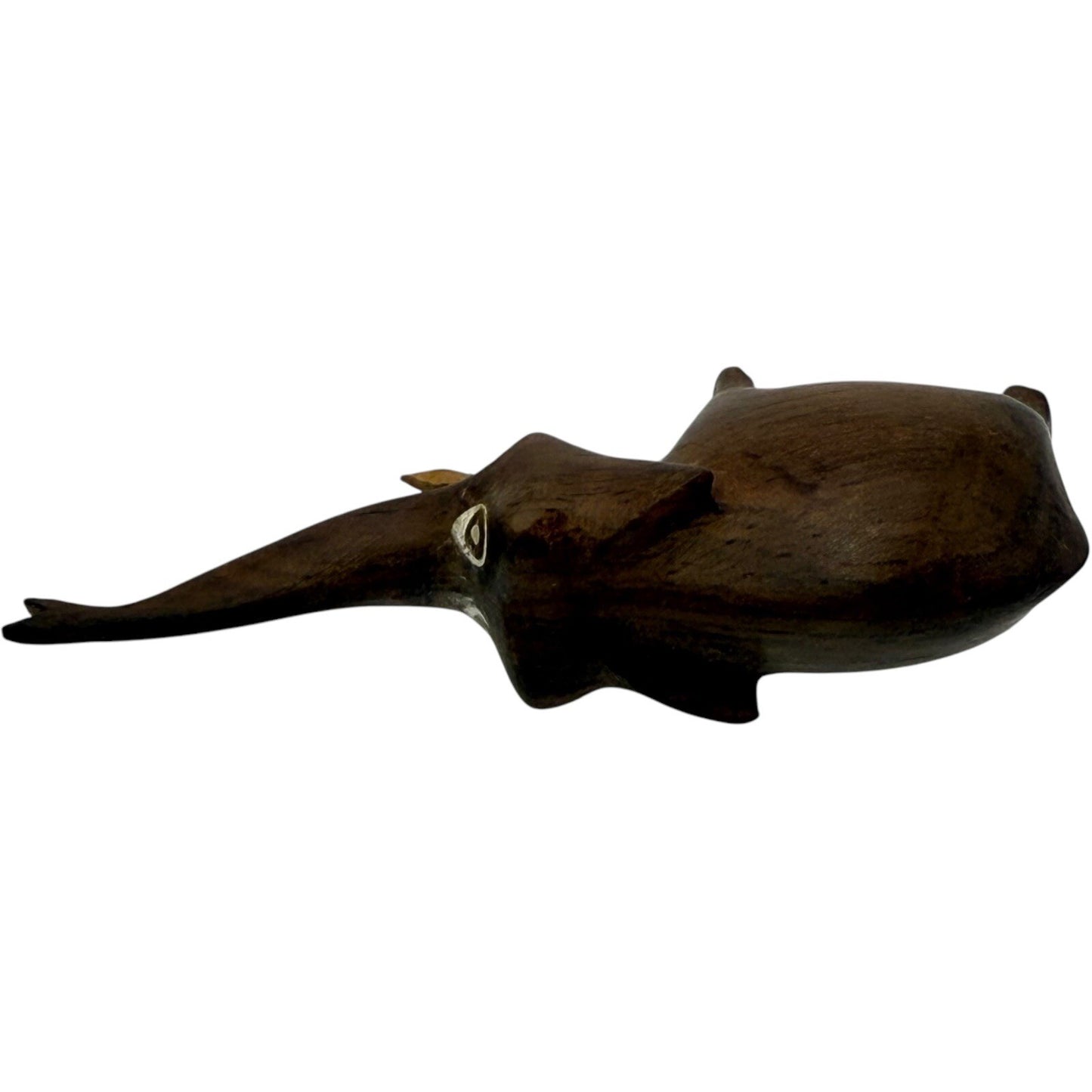 Wooden Elephant Figurine Hand Carved Folk Art Decor Animal Statue Small