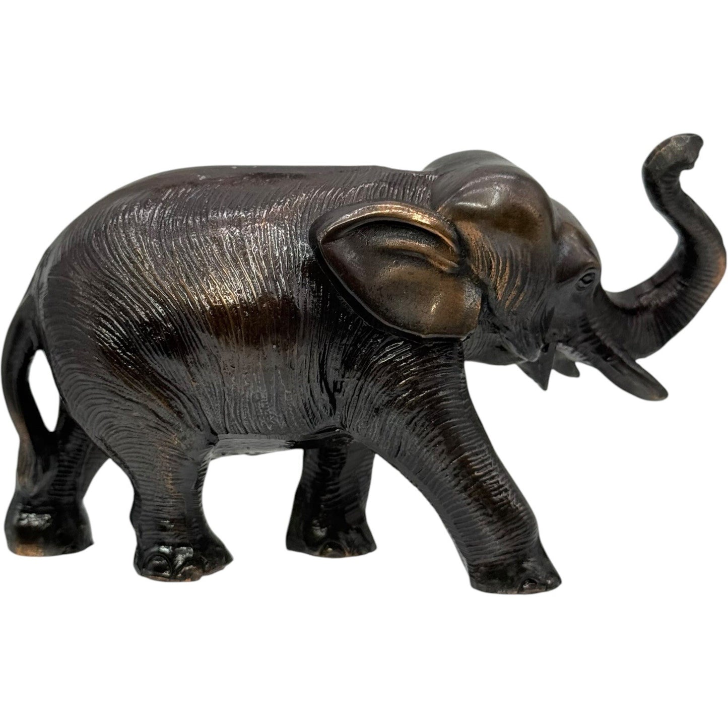 Elephant Statue Figurine Home Decor Trunk Up Good Luck Bronze Finish