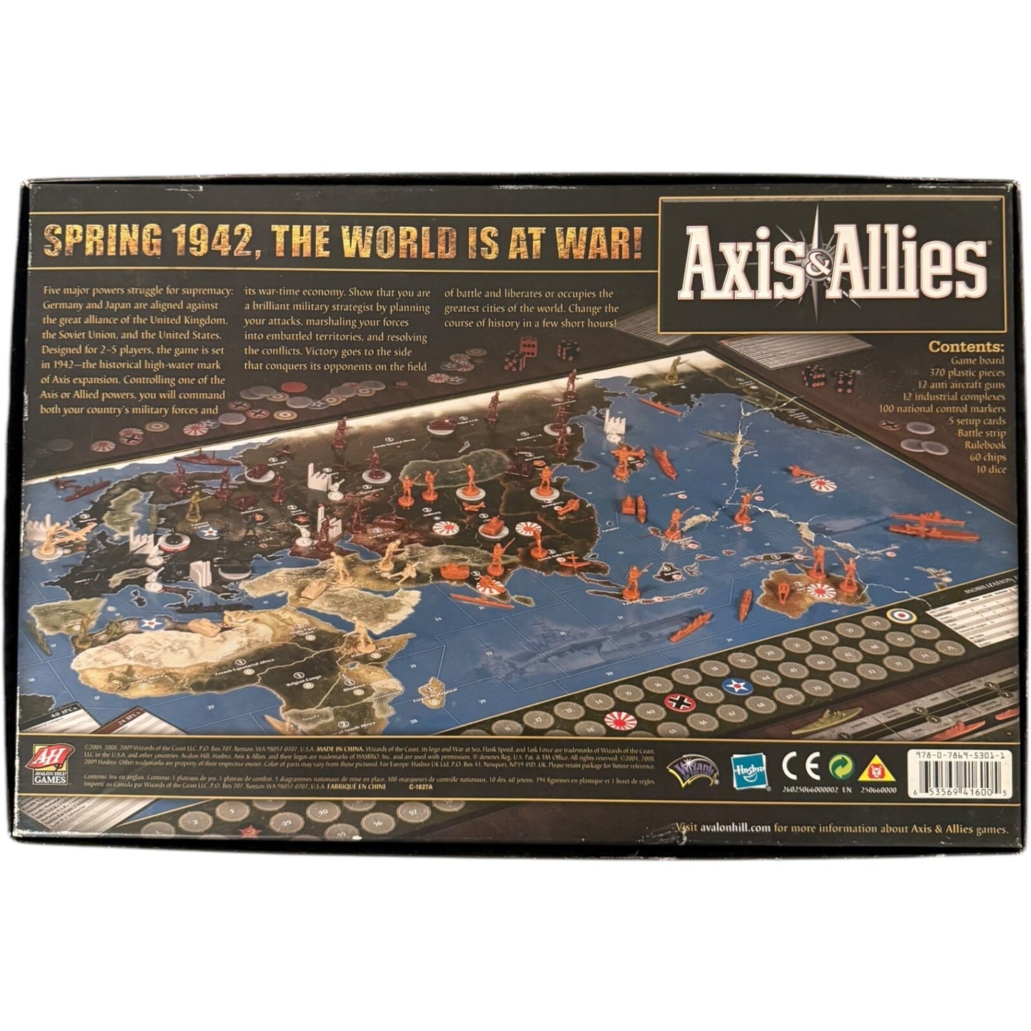 Axis & Allies 1942 Second Edition Strategy Board Game Avalon Hill - Used