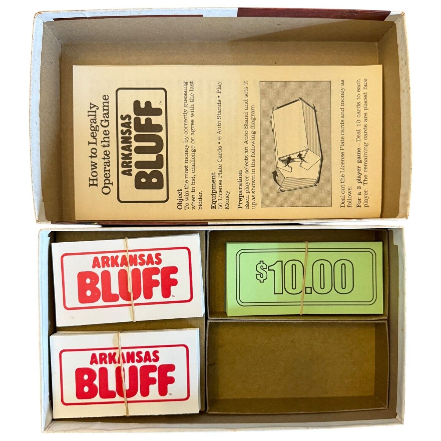 Arkansas Bluff Card Game 1975 Parker Brothers – Vintage USA License Plate Game